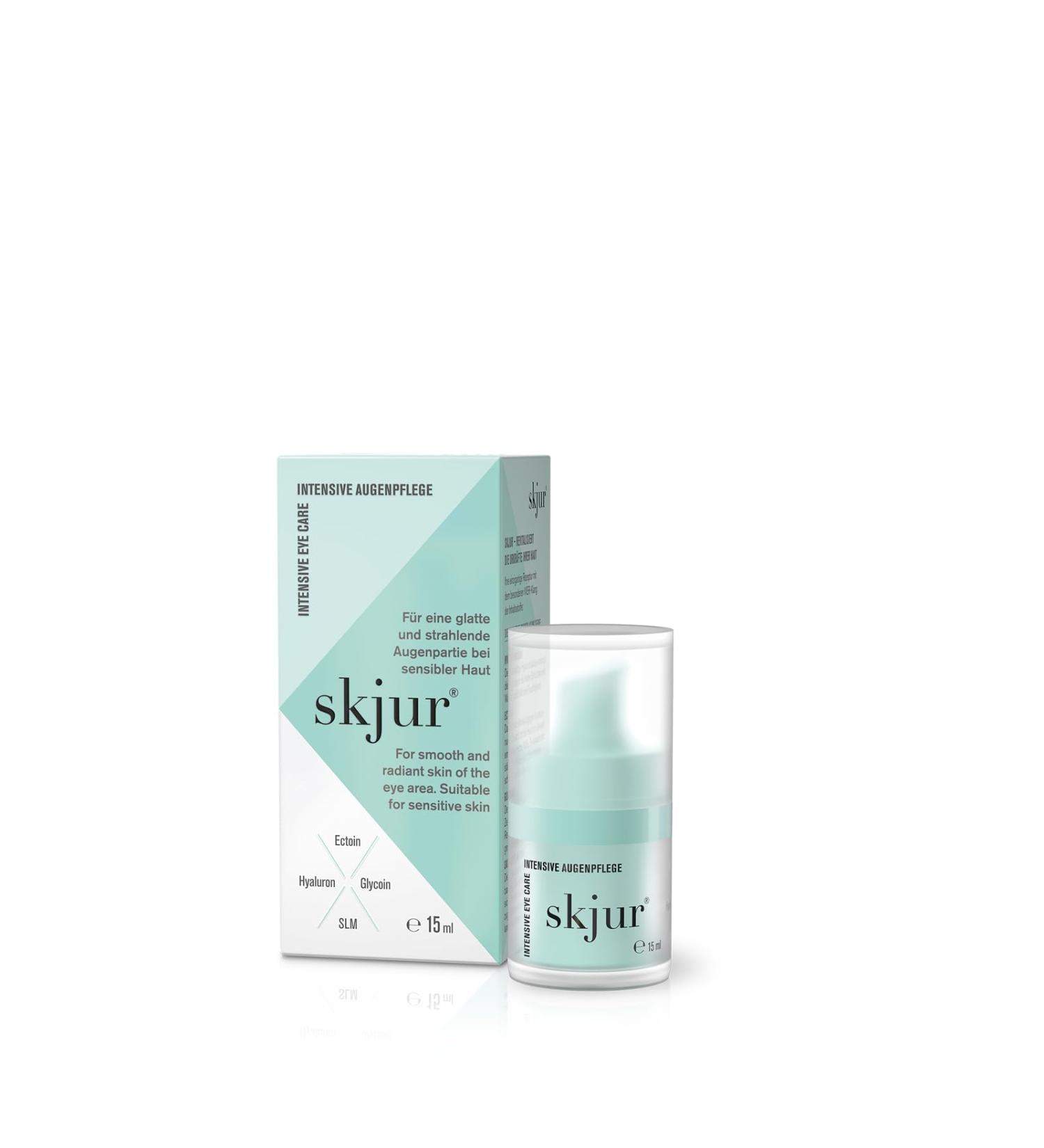 Skjur Intensive Eye Care - Vegan Moisturizer for a Smooth Eye Area | Ecoot Glycoin Hyaluron & SLM | 15ml - International Shipping Available - Buy Online on GoSupps.com