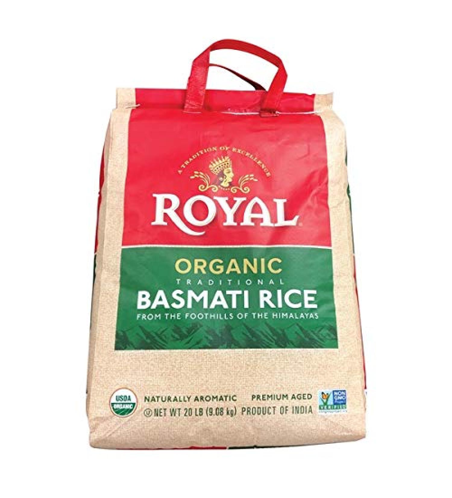 Organic Royal Traditional Basmati Rice 20 Lb - Premium Quality - Buy Online on GoSupps.com