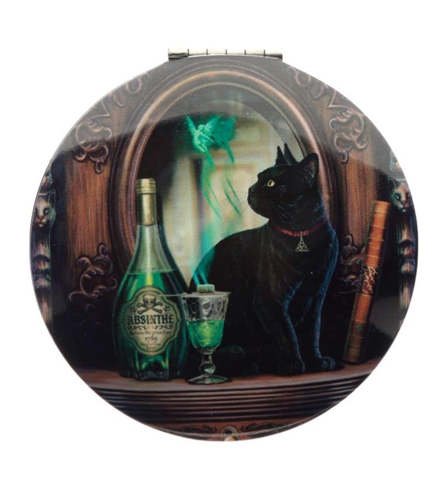 Generic Absinthe Bottle Black Cat Gothic Pocket Mirror Cosmetic Mirror Mirror
