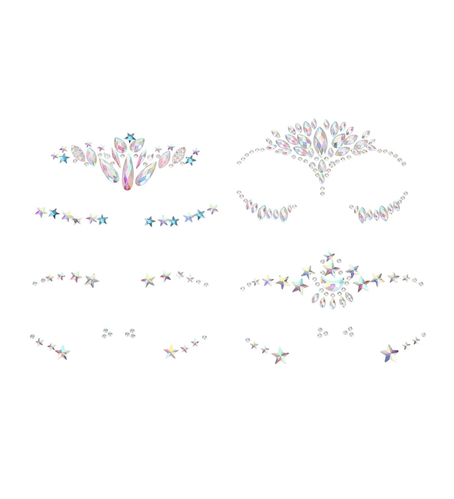 4 Sheets Face Stickers Rhinestones Makeup Stickers Nail Stickers for Nail Art Diamond Facial Sticker Nail Art Stickers Face Gems Facial Decors Stickers Face Jewels Eye Gems Acrylic Mikinona - Buy Online on GoSupps.com