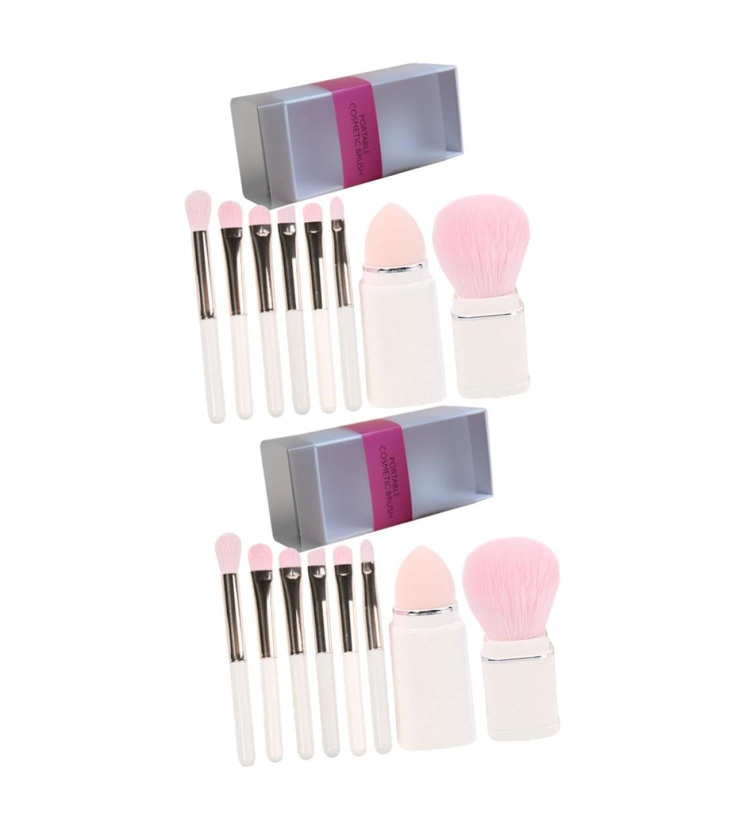 POPETPOP Eyeshadow Makeup Brush 2 Sets Makeup Brush Set Makeup Sponge Makeup Powder Brush Professional Makeup Brush Mini Makeup Brush s Bronzing Powder Travel Retractable White Plastic - Buy Online on GoSupps.com