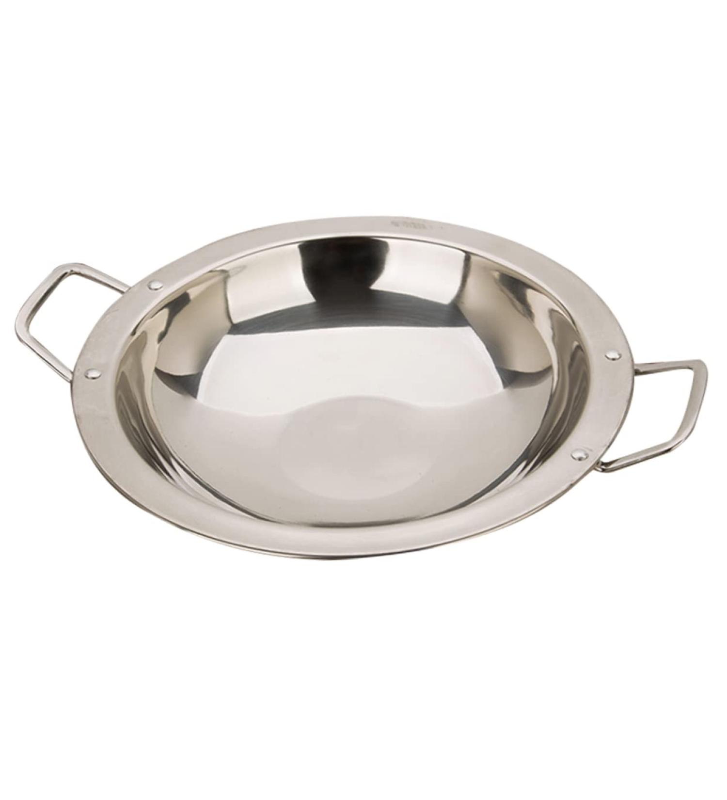 PRETYZOOM Dry Pot Amphora Hot Pot Chaffing Dishes Stainless Steel Cookware Flat Bottom Wok Pan Non Stick Frying Pans Stainless Steel Saute Pan Cookware for Kitchen Home Accessory 28X28X5.5CM Silver - Buy Online on GoSupps.com