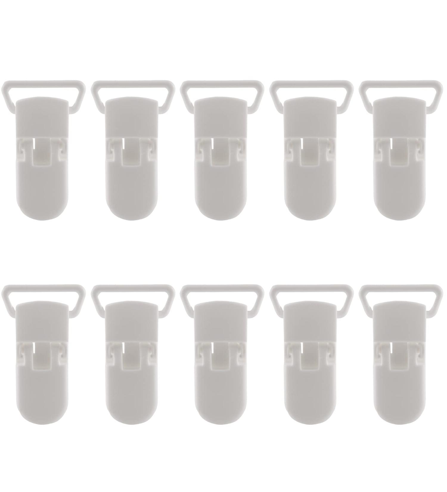 10Pcs Baby Kids T-Shape Plastic Pacifier Clips - Soother Dummy Holder in White | International Shipping Available - Buy Online on GoSupps.com