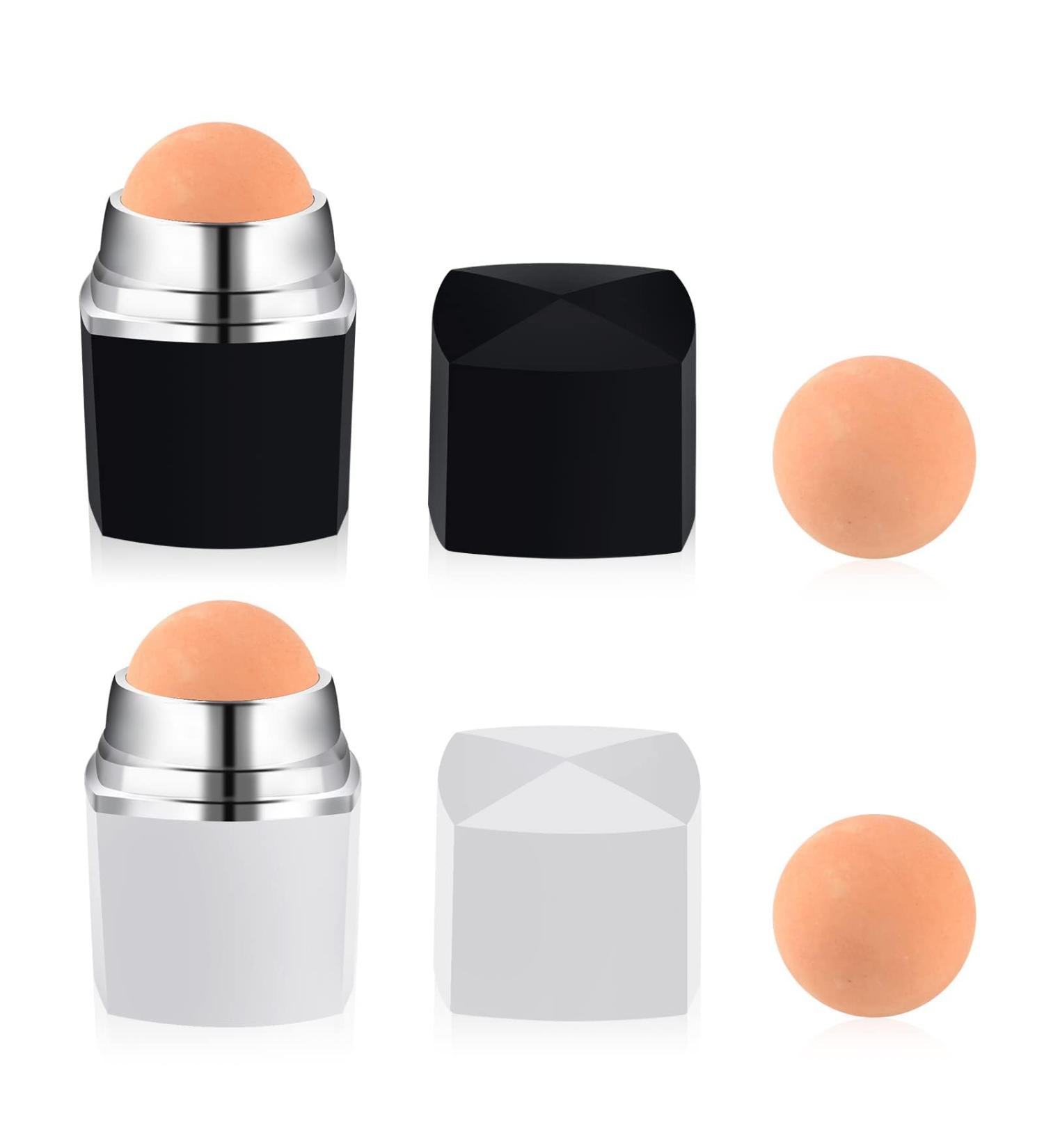 2 Pieces Oil Absorbing Face Roller Set with 2 Pieces Oil Absorbing Replacement Ball Oil Absorbing Face Roller Volcanic Oil Absorbing Roller for Facial Skin Care Tool - Buy Online on GoSupps.com