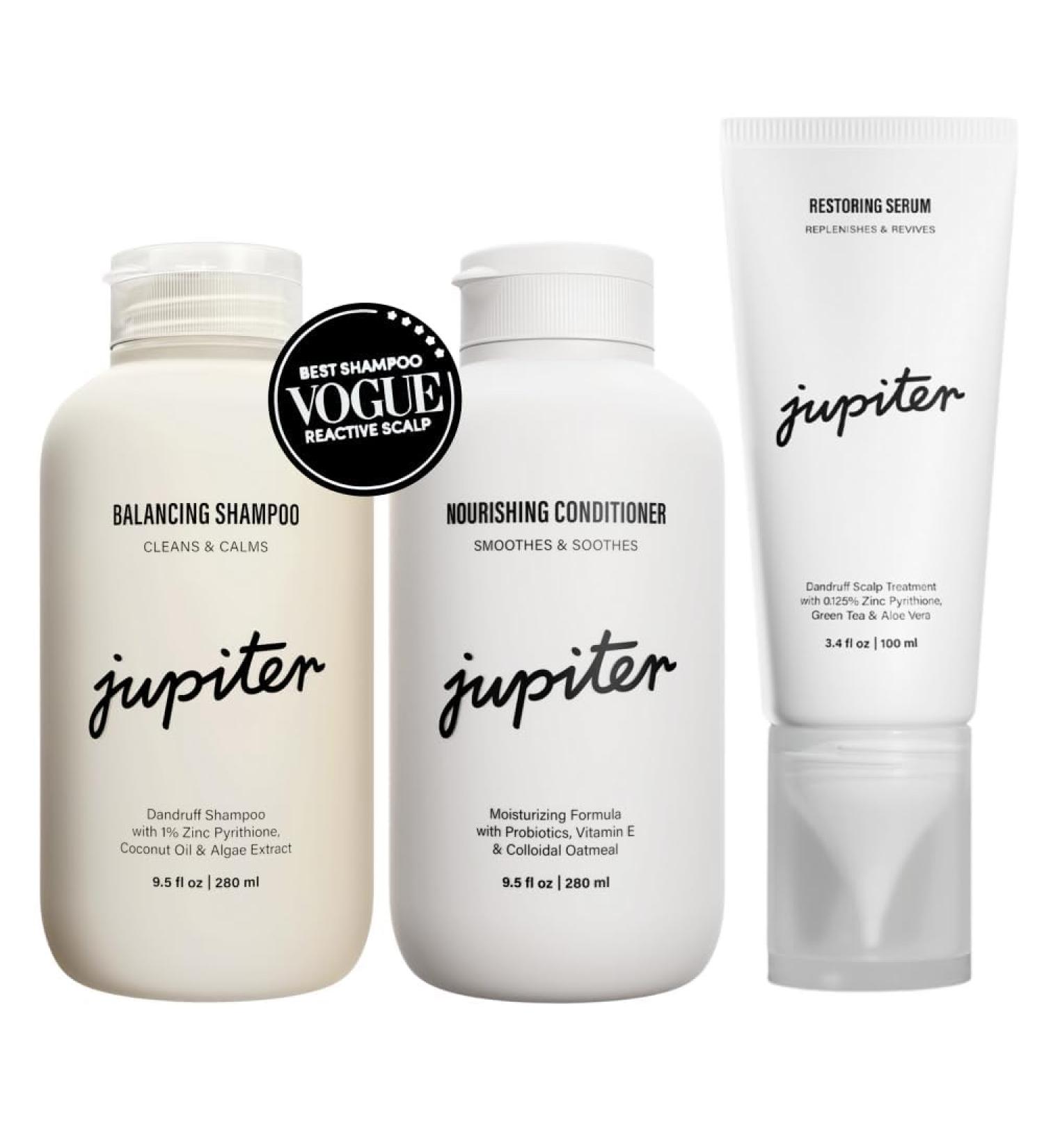 Jupiter Anti Dandruff Shampoo Conditioner & Serum Set - Physician-Formulated for Dry Itchy & Oily Scalp - Color Safe & Sulfate Free Care - Buy Online on GoSupps.com