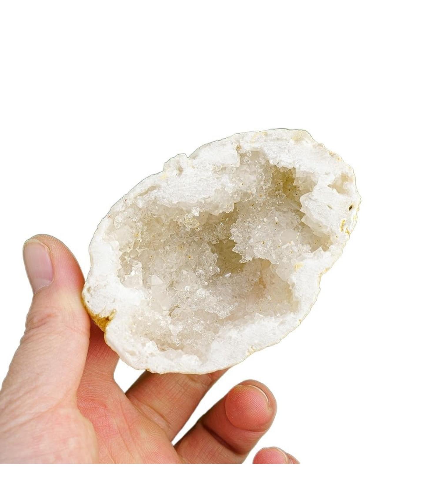CIMWJOPS Natural Crystal White Agate Druzy Cave Crystal Geode Stone Raw Crystal Cluster 100-150g 1pair - Buy Online on GoSupps.com