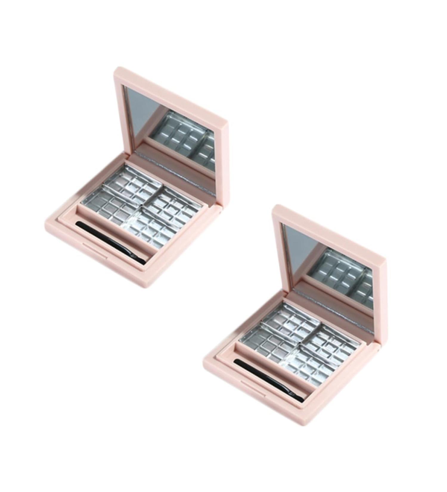 NOLITOY 2pcs Highlighters Lip Balm Makeup Pallette Pink Empty Eyeshadow Dish Eye Shadow Magnetic Empty Shell - Buy Online on GoSupps.com
