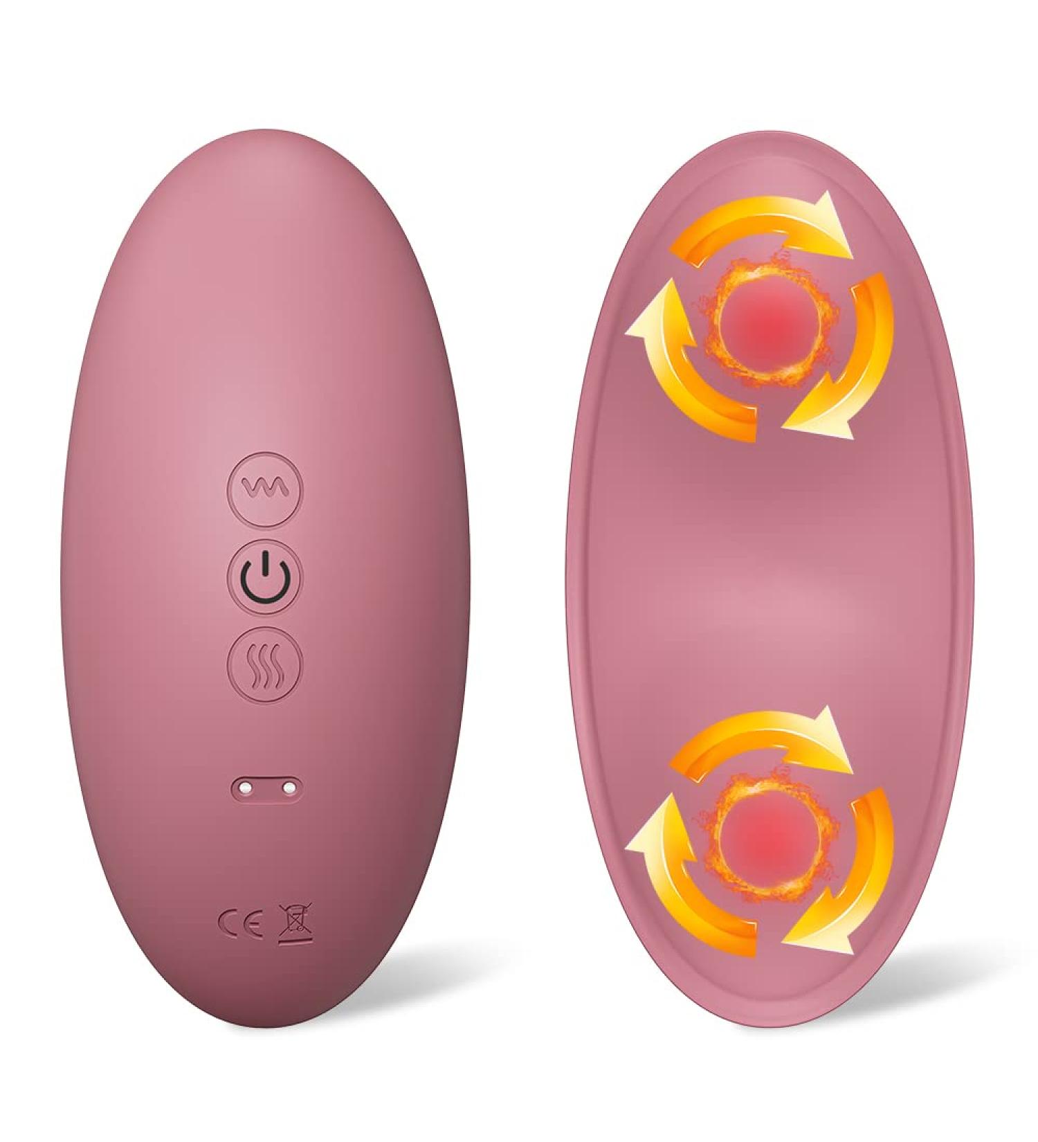 HAYAEN Heating Lactation Massager - 2-in-1 Vibrating Breast Massager with 3 Heating Levels + 10 Vibration Modes for Clogged Ducts and Breastfeeding - Pink - Buy Online on GoSupps.com