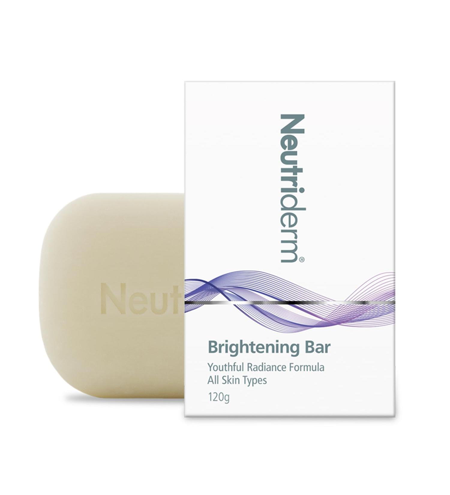 Neutriderm Illuminating Cleansing Bar - Radiance-Boosting Soap-Free for Dark Spots & Uneven Skin Tone - Deep Clean & Exfoliate 120g - Buy Online on GoSupps.com