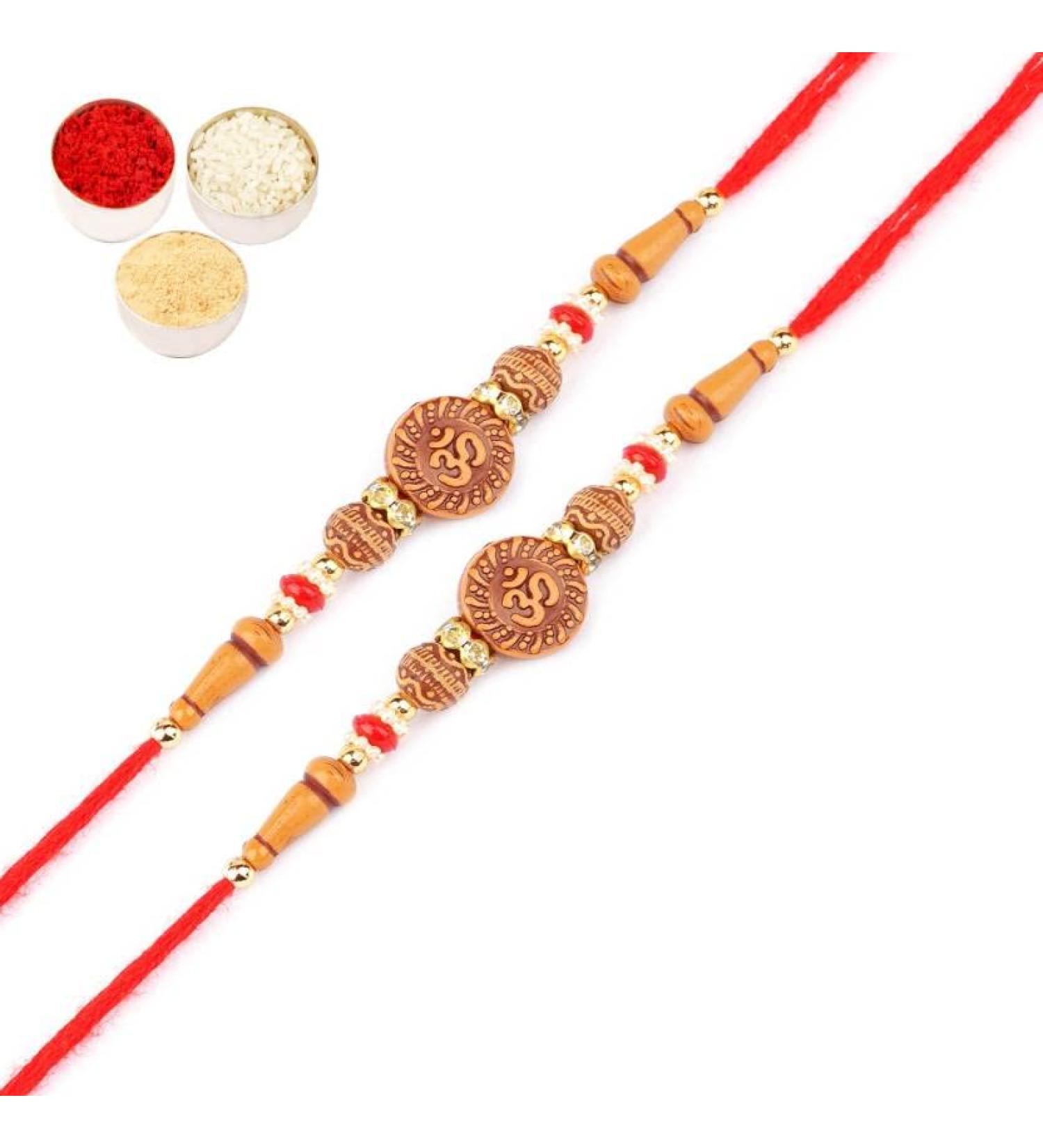 Ghasitaram Gifts Rakhi for Brother Rakhis Online -Set of 2-6325 Rakhi Thread - Buy Online on GoSupps.com