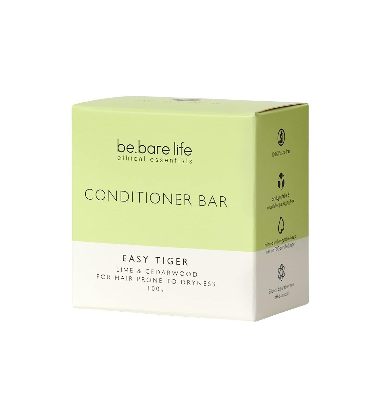 Be Bare life Easy Tiger Lime and Cedarwood Conditioner Bar For Dry Hair 100g - Buy Online on GoSupps.com