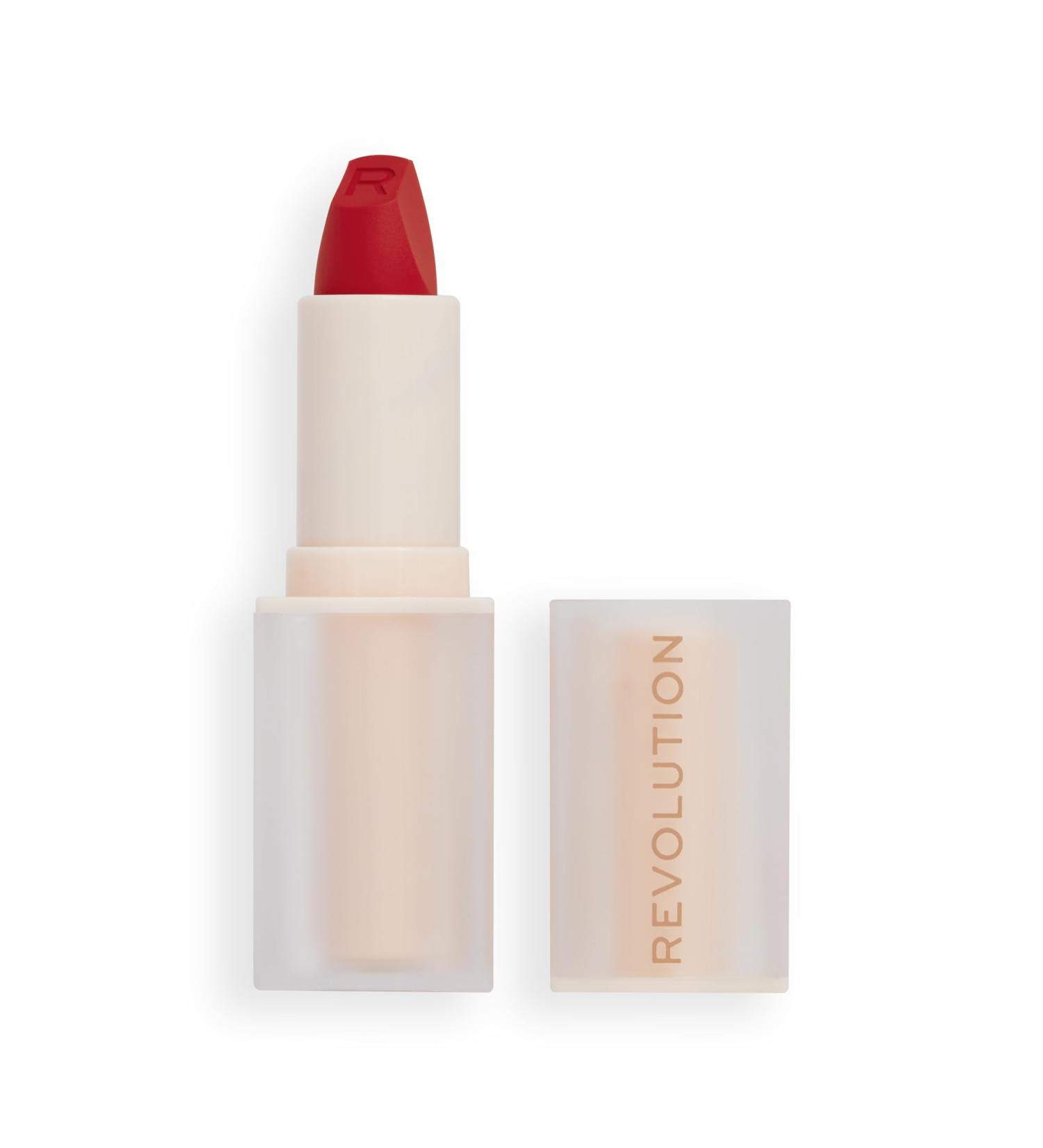 Makeup Revolution Lip Allure Soft Satin Lipstick - Vibe Red, All-Day Wear, Satin-luxe Finish - Buy Online on GoSupps.com
