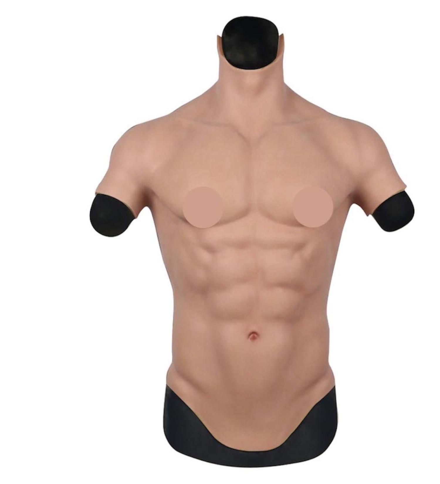 YIQI Silicone Muscle Chest Vest - Large-X-Large Ivory White | Realistic Male Abdominal Muscle Simulation Skin - Buy Online on GoSupps.com