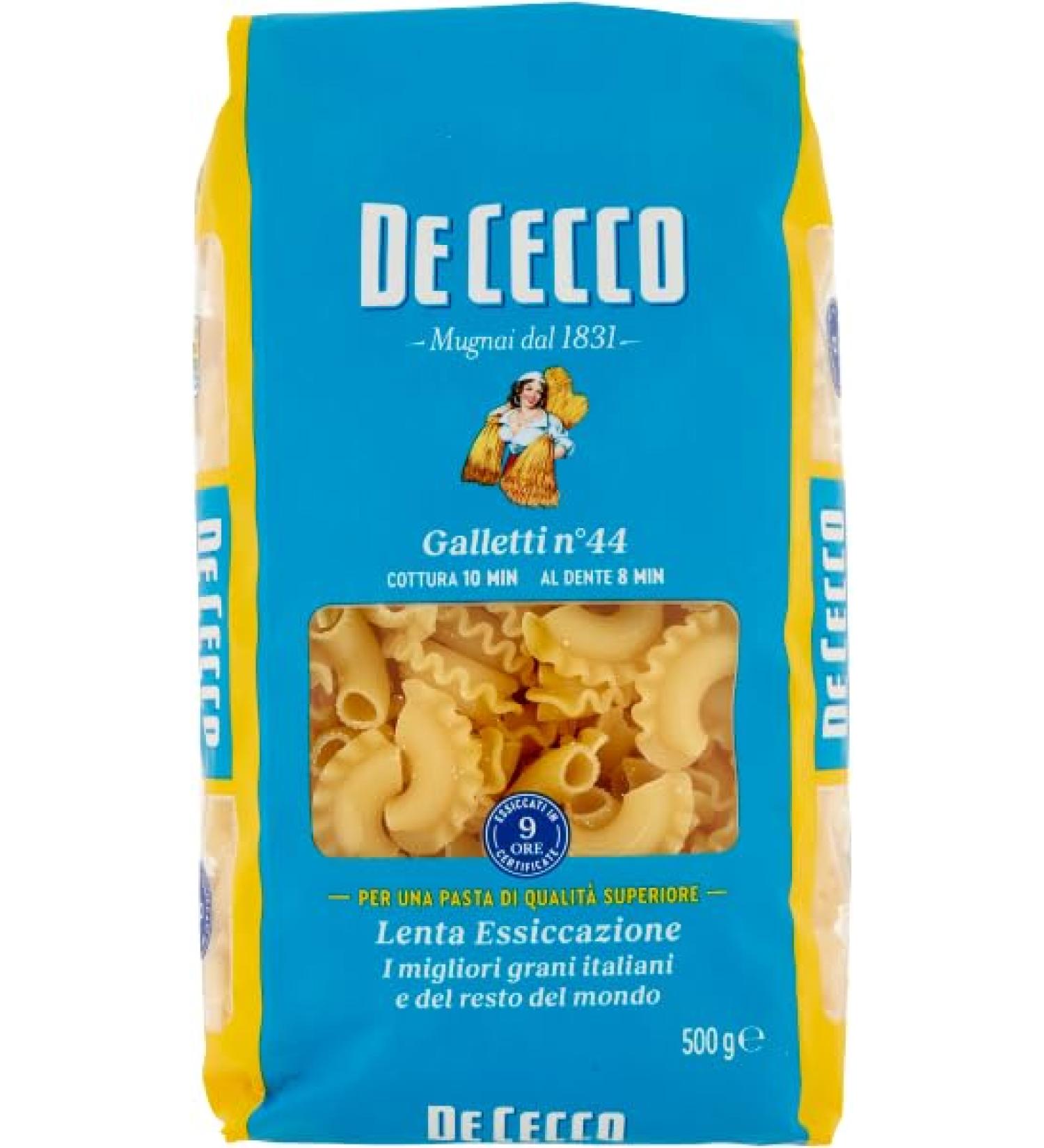 Buy De Cecco Galletti N 44 Pasta 12x500g & Italian Gourmet Polpa 400g - Premium Quality Fast International Shipping - Buy Online on GoSupps.com