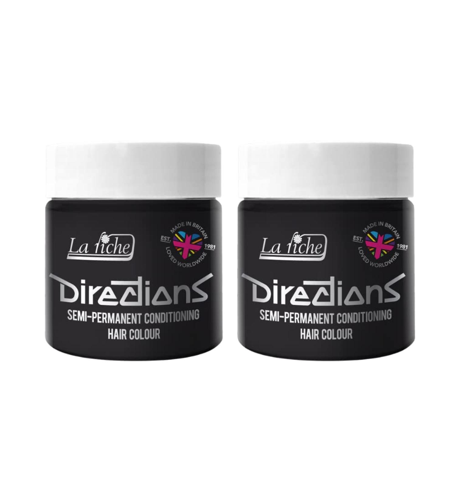 La Riche Directions Semi-Permanent Hair Color 100 ml Jar 2-Pack (Ebony) Ebony 100 ml (2-Pack)