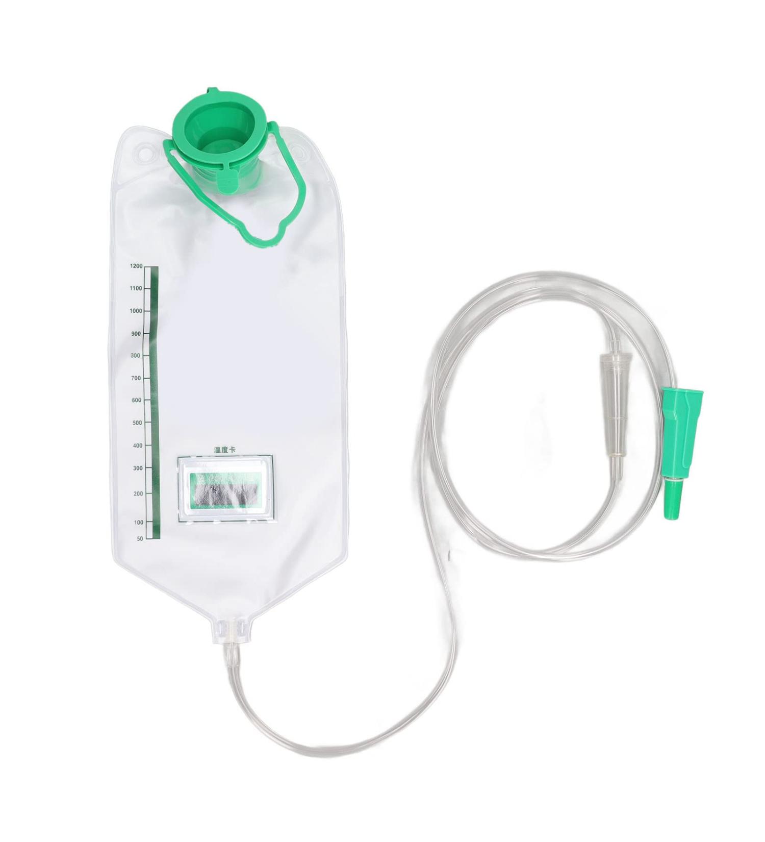 Enema Bag Kit 1200ml - Reusable Large Capacity for Effective Colon Cleansing | 10 Tube Heads Included - International Shipping Available - Buy Online on GoSupps.com