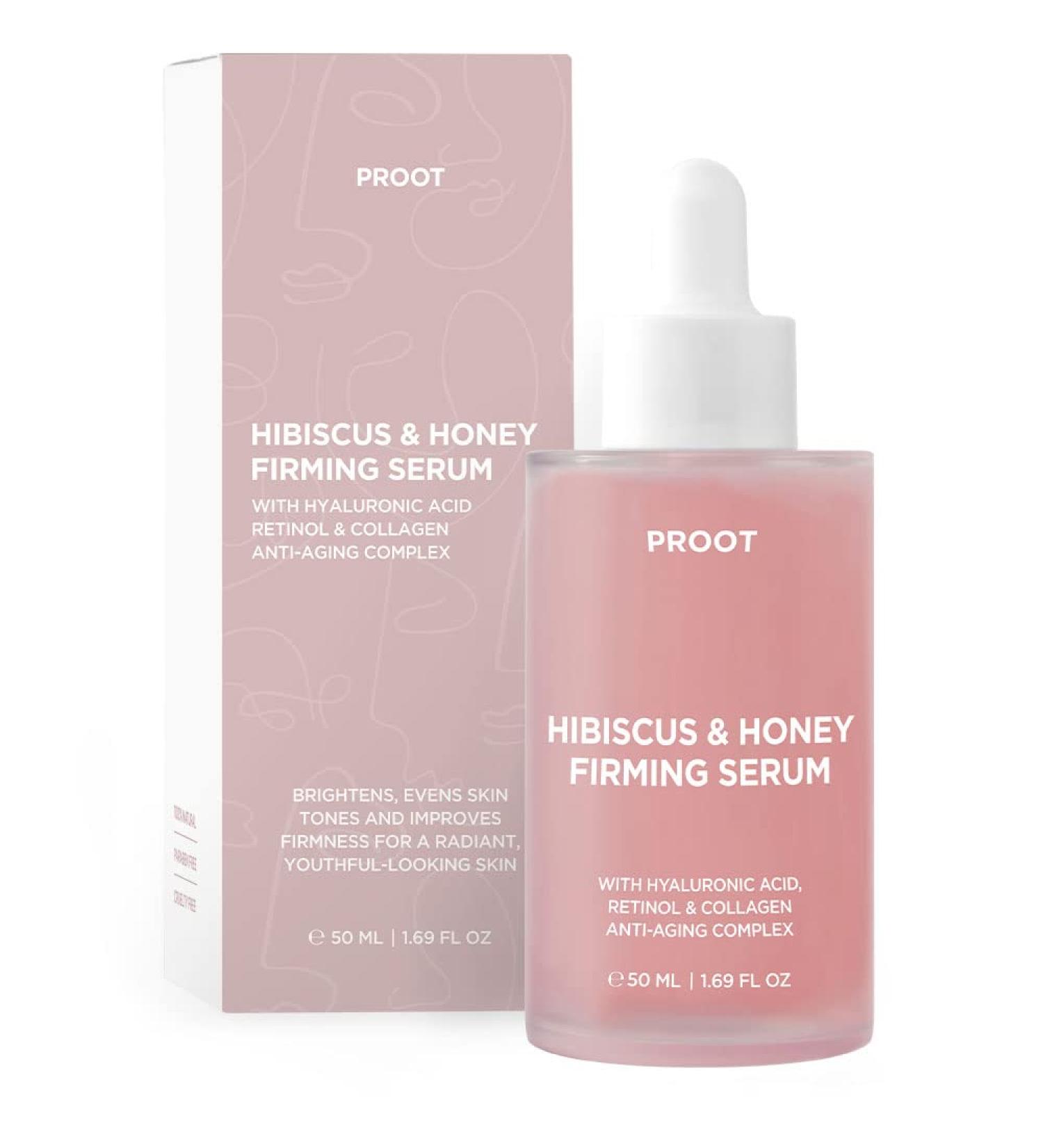 Hibiscus and Honey Firming Serum with Retinol, Hyaluronic Acid, and Collagen | Anti-Aging Complex for Skin Tightening and Brightening | Lightweight Formula for Face and Body - Buy Online on GoSupps.com