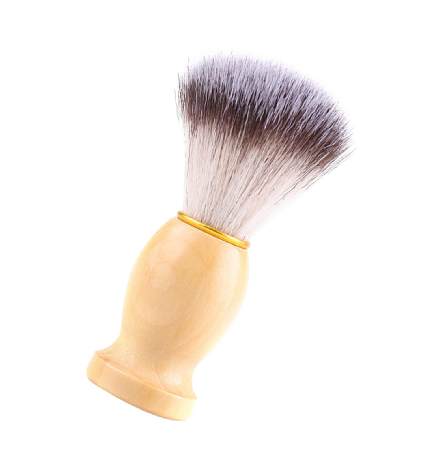 Angoily Vintage Wooden Handle Shaving Brush - Eco-Friendly Beard & Razor Brush for Men | Premium Roof Hair & Synthetic Fiber - Buy Online on GoSupps.com