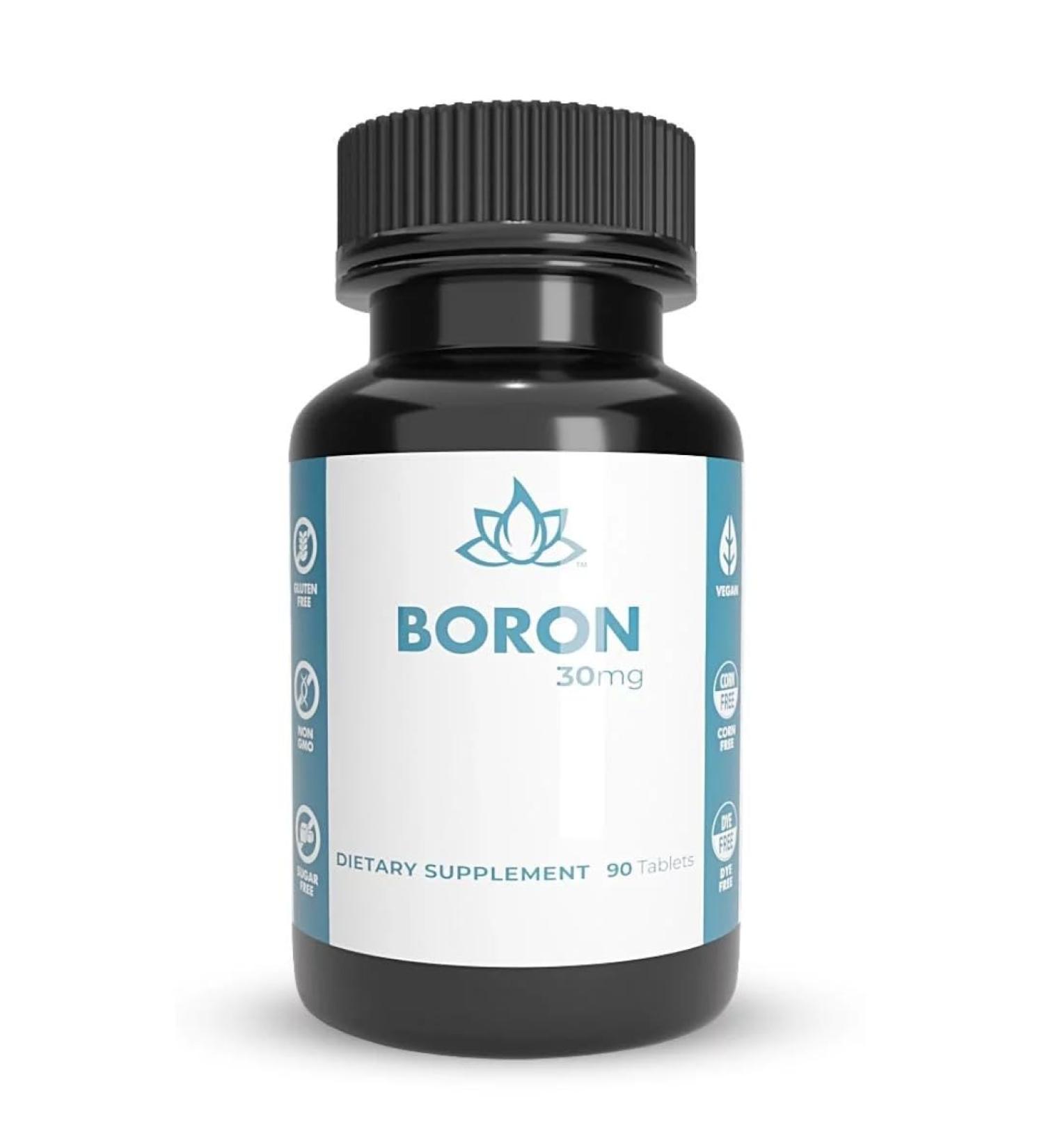 Boron 30mg Mineral Supplement - 90 Tablets | New World Health Brands | Essential Trace Minerals for Optimal Health - Buy Online on GoSupps.com