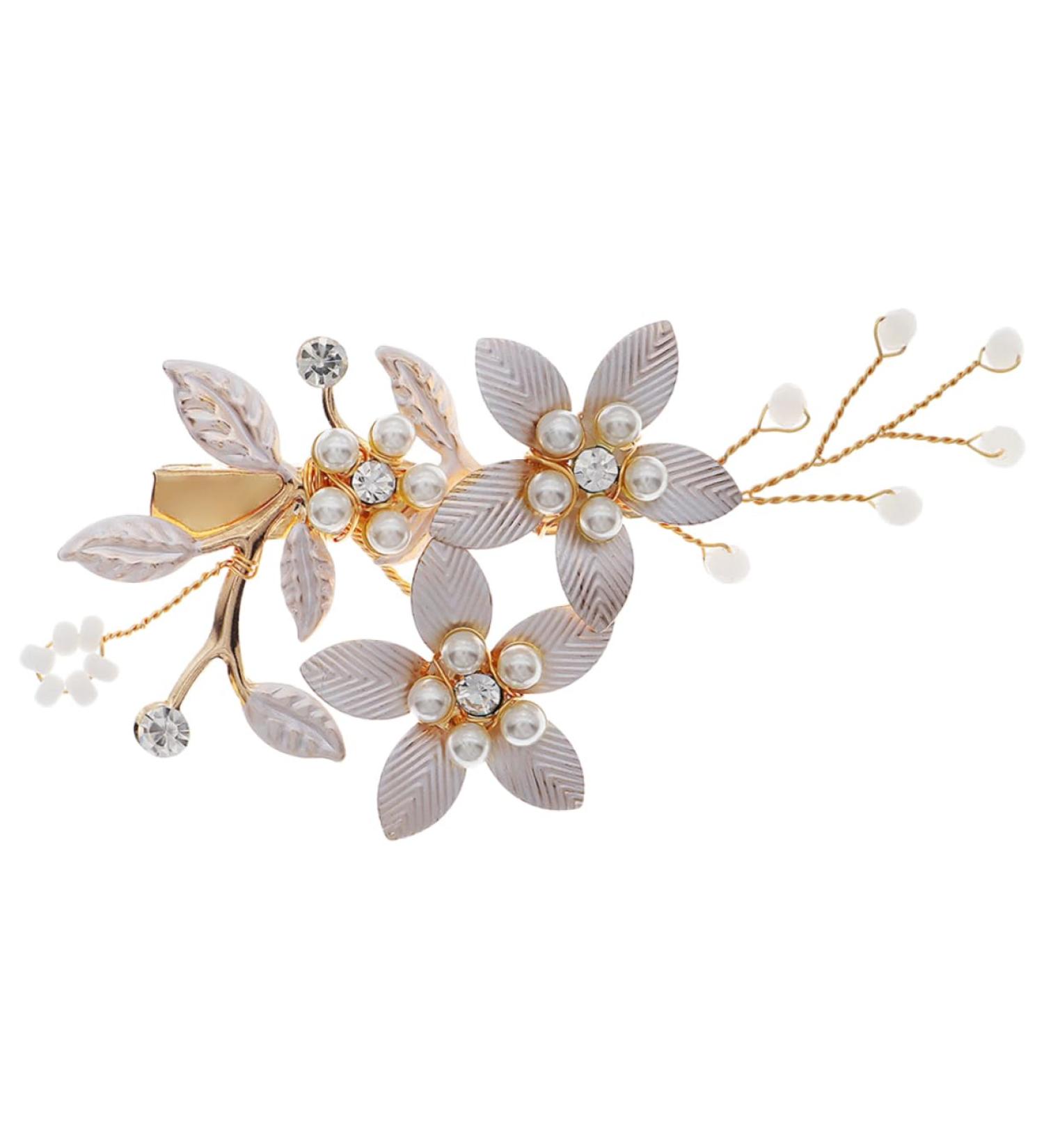 Didiseaon Bride Wedding Hairpin Rose Hair Clip Bride Accessories Flower Clip Bridesmaid Hair Accessories Gold Headpiece Bridal Hair Clip Wedding Headpiece Issue Card Temperament Rhinestone - Buy Online on GoSupps.com