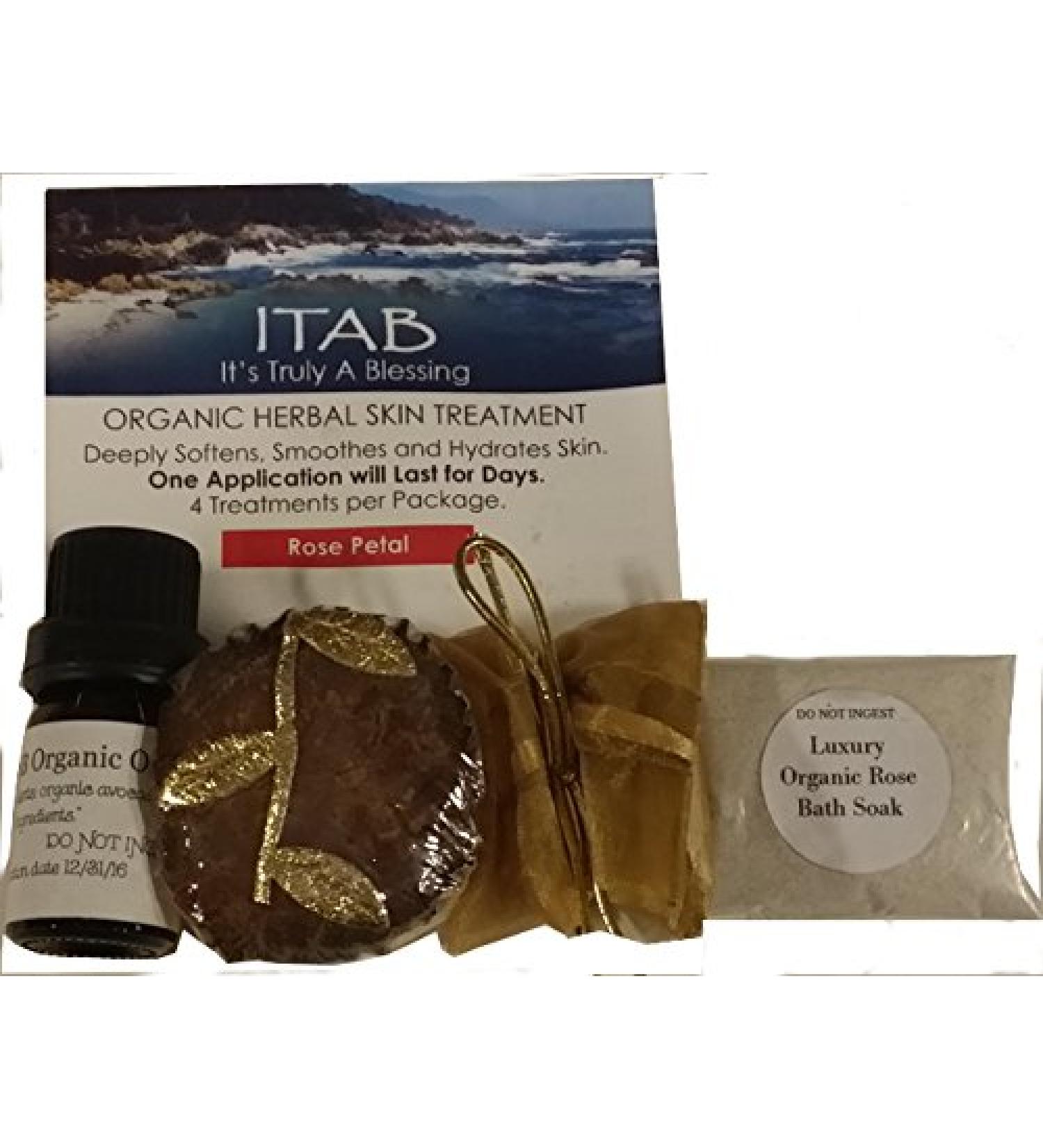 Luxury Organic Herbal Rose Petals Skin Care Treatment Kit