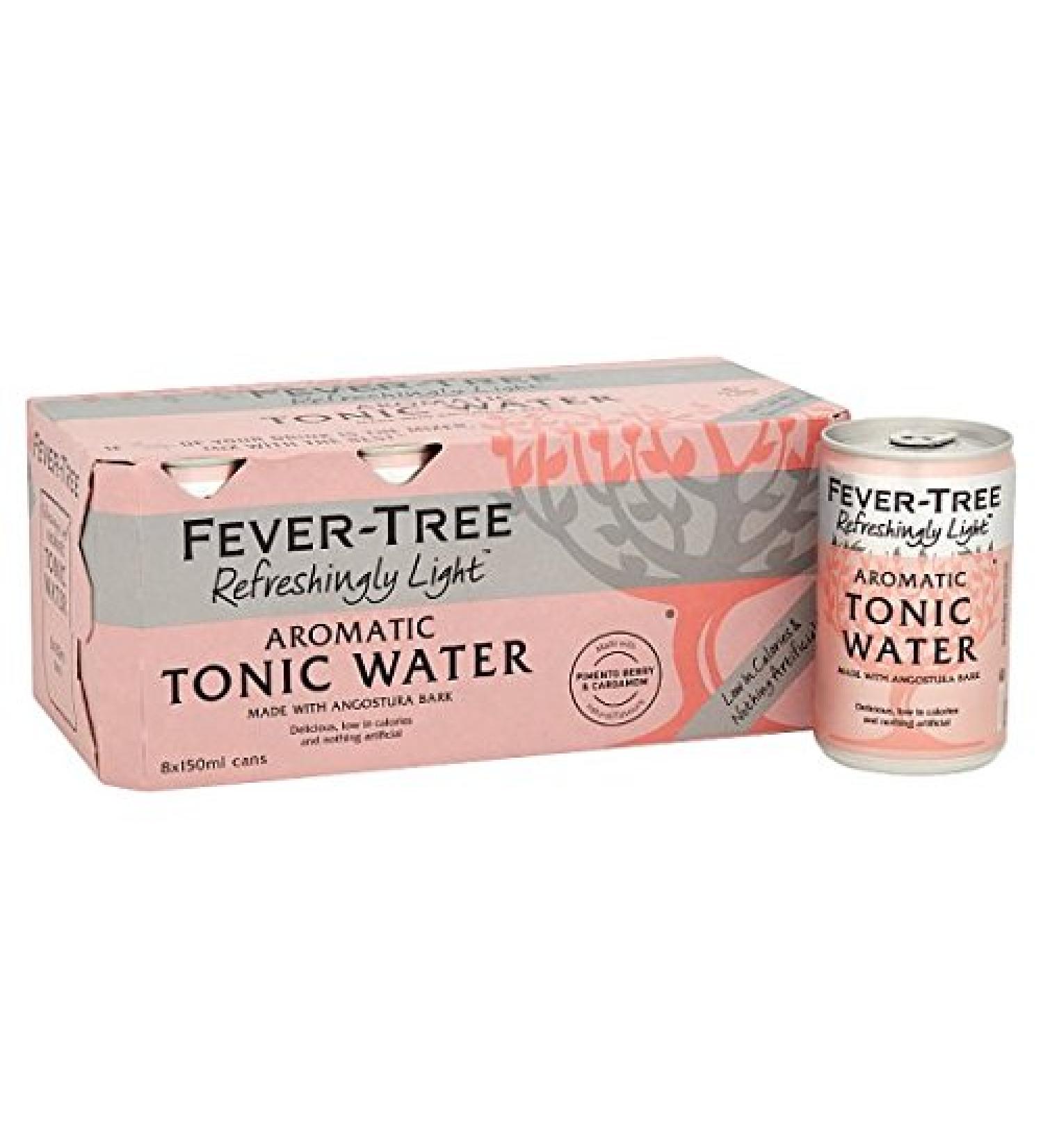 Fever-Tree Light Refreshing Aromatic Tonic Water, 150 ml (Pack of 3, Total of 24 Cans)