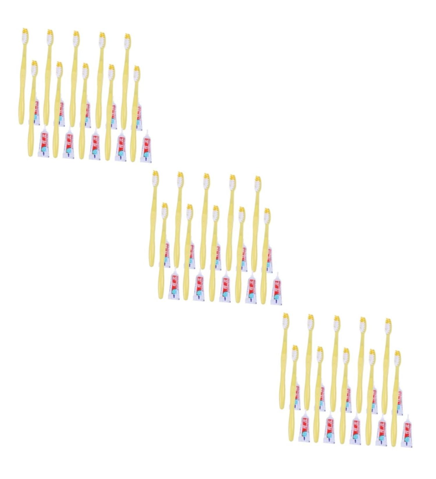 Buy Homsfou 30 pcs Travel Toothbrush & Toothpaste Set - Disposable Hotel Supplies for VIP Travel - Compact Travel Size - Buy Online on GoSupps.com