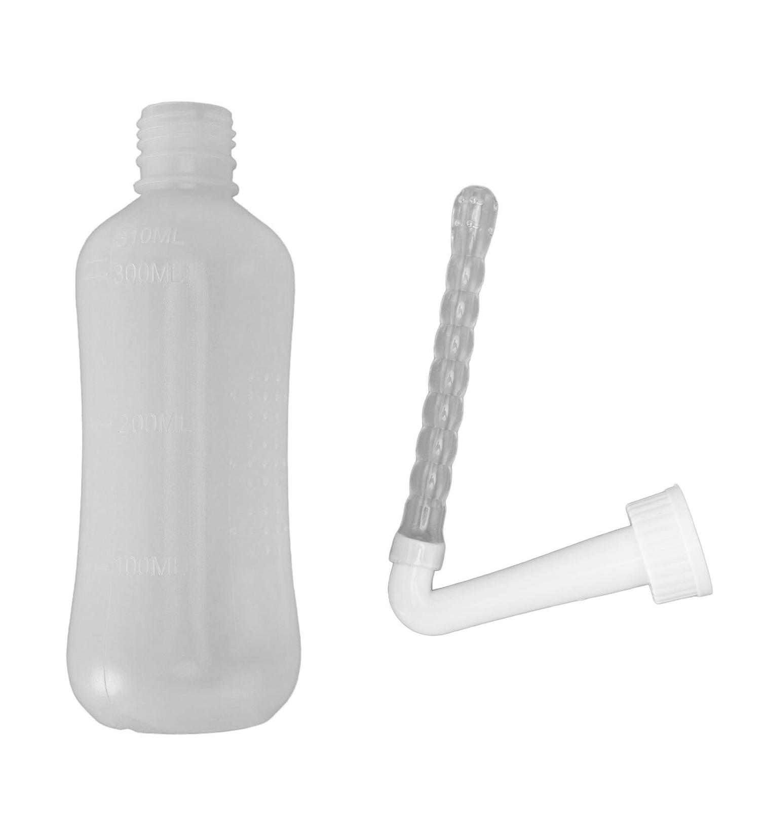 Neti Pot Sinus Rinse Bottle Silicone ABS Manual Nose Wash Cleaner Nasal Irrigation for Adults Kids with Salt Packets Pressure Sticker Thermometer Light Blue (310ML White) - Buy Online on GoSupps.com