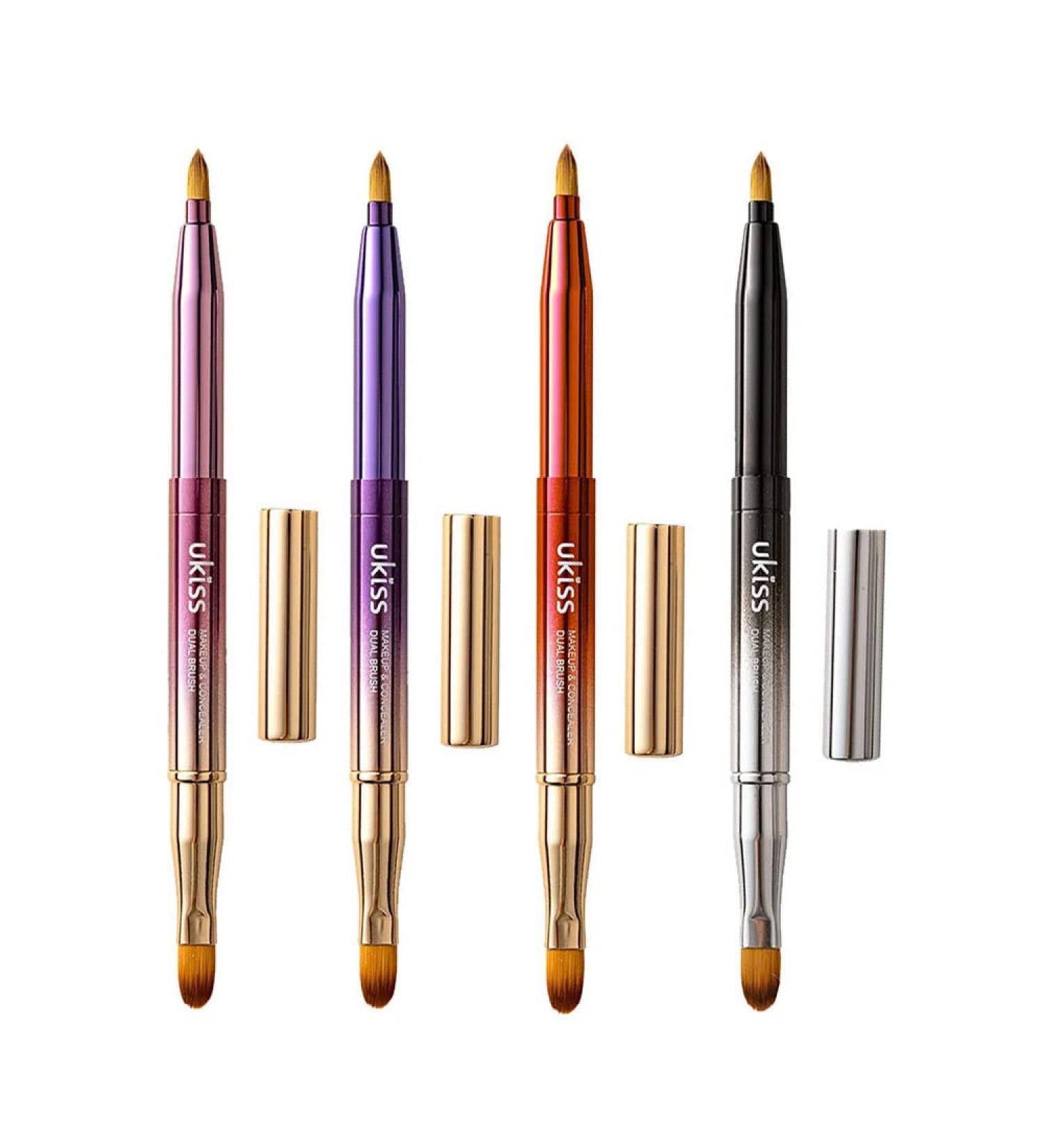 4 Piece Gradient Retractable Makeup Brush Set for Lips, Eyes, and Foundation - Dual End Travel Brush Tool with Cap - Buy Online on GoSupps.com