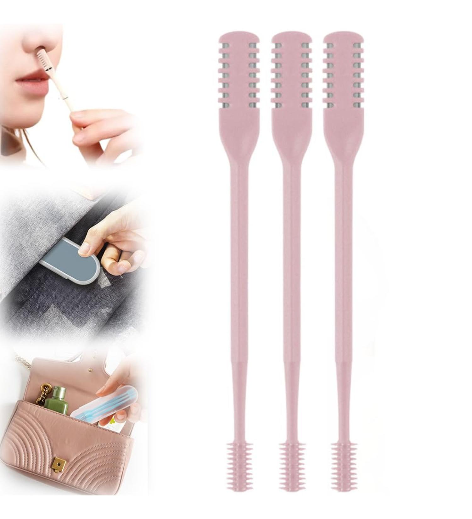 CBPNEISEK 2 in 1 Nose Hair Trimmer Mini Double Sided Portable Nose Hair Trimmer Manual 360 Rotating Nose Hair Remover for Men and Women 1629 Pink - Buy Online on GoSupps.com