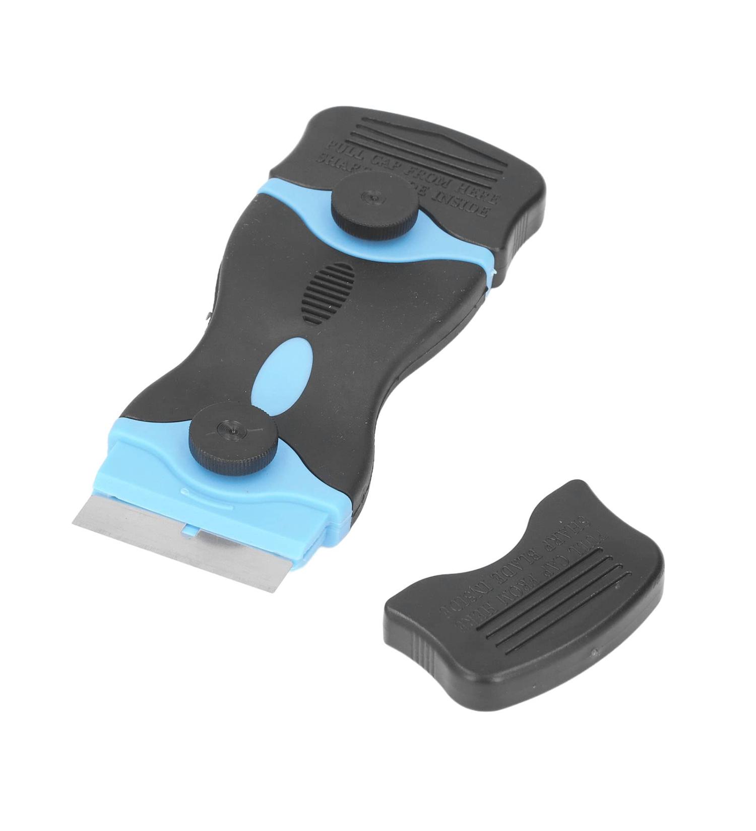 Entatial Razor Suchaber - Ergonomic 2-in-1 Scraper Tool with Protective Covers | Metal & Plastic Blades | Ideal for Cars (Black & Blue) - Buy Online on GoSupps.com