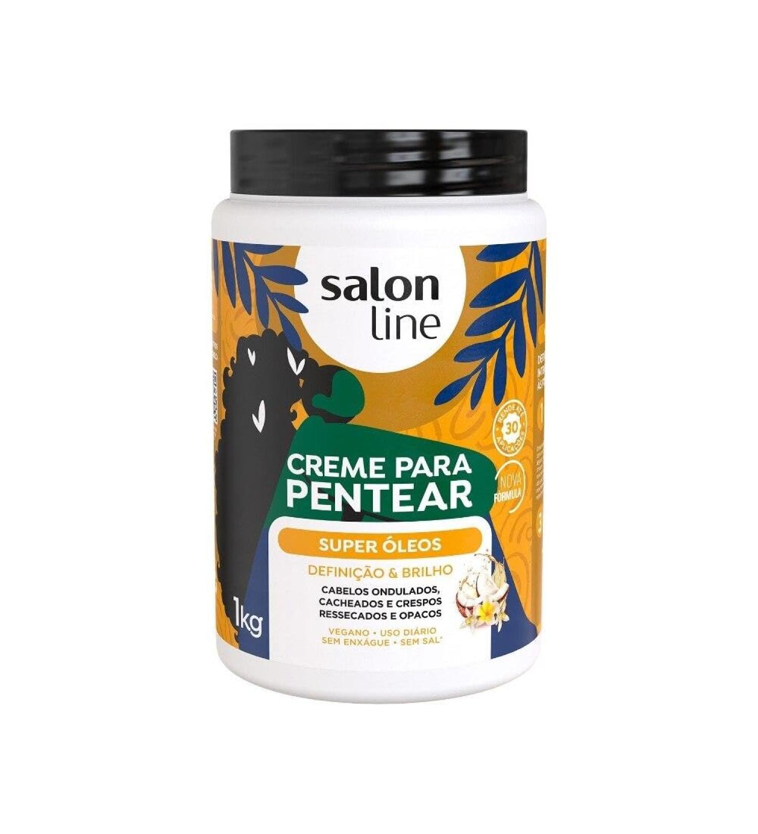 Salon Line Combing Cream Treatment - 1000ml Super Oils - Intense Nourishment for All Hair Types - Buy Online on GoSupps.com