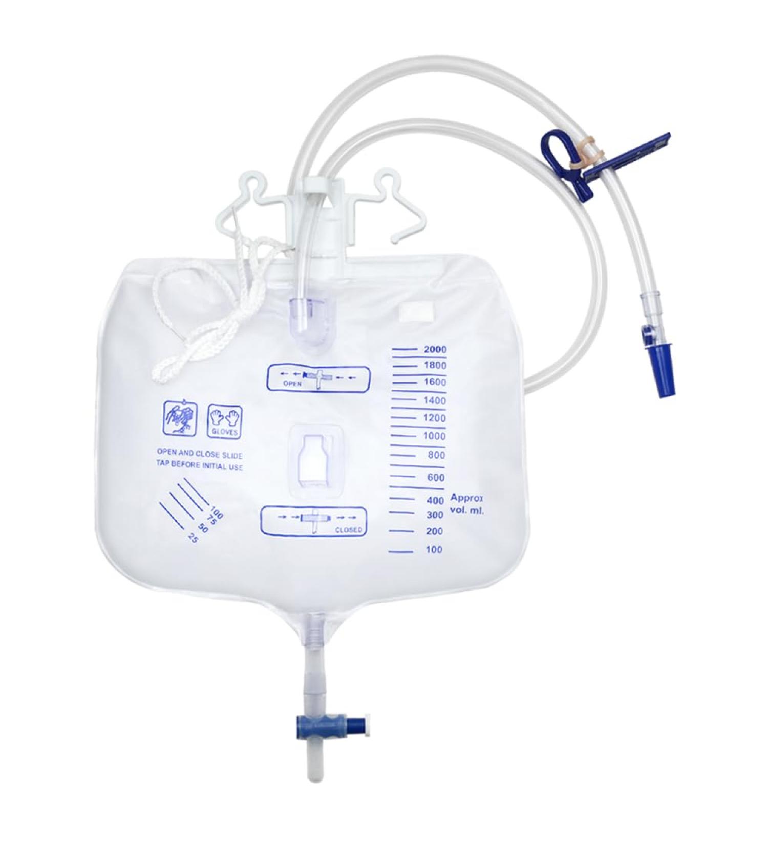 Urine Drainage Bags 2000ml Capacity Leg Bag Urine Collection Bag with Tubing Anti-Reflux Valve (1Pc) - Buy Online on GoSupps.com