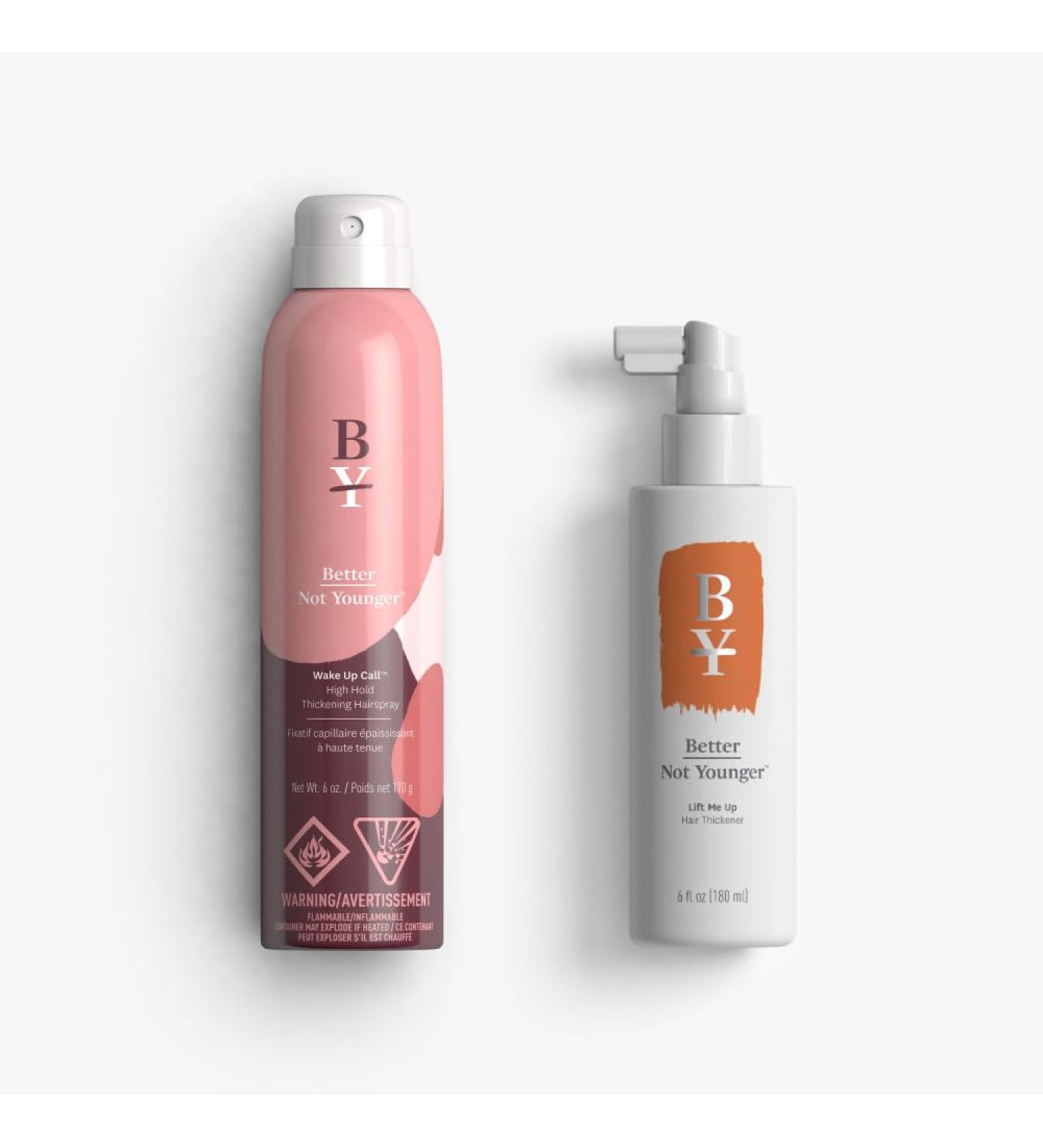 Better Not Younger Volume Styling Bundle: Wake Up Call High Hold Spray & Lift Me Up Hair Thickening Spray Combo Wake Up Call - Lift me Up Hair Spray - Buy Online on GoSupps.com
