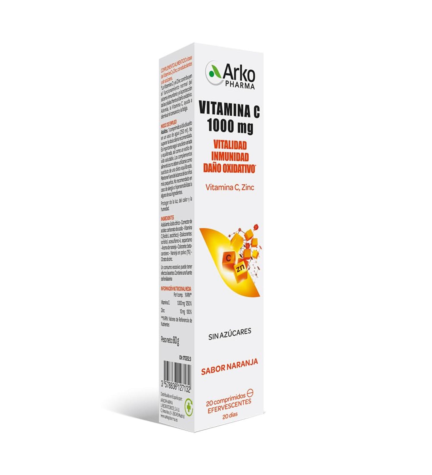  Arkopharma Arkovital Vit C 1000Mg 20 Comp Eferves - Buy Online on GoSupps.com