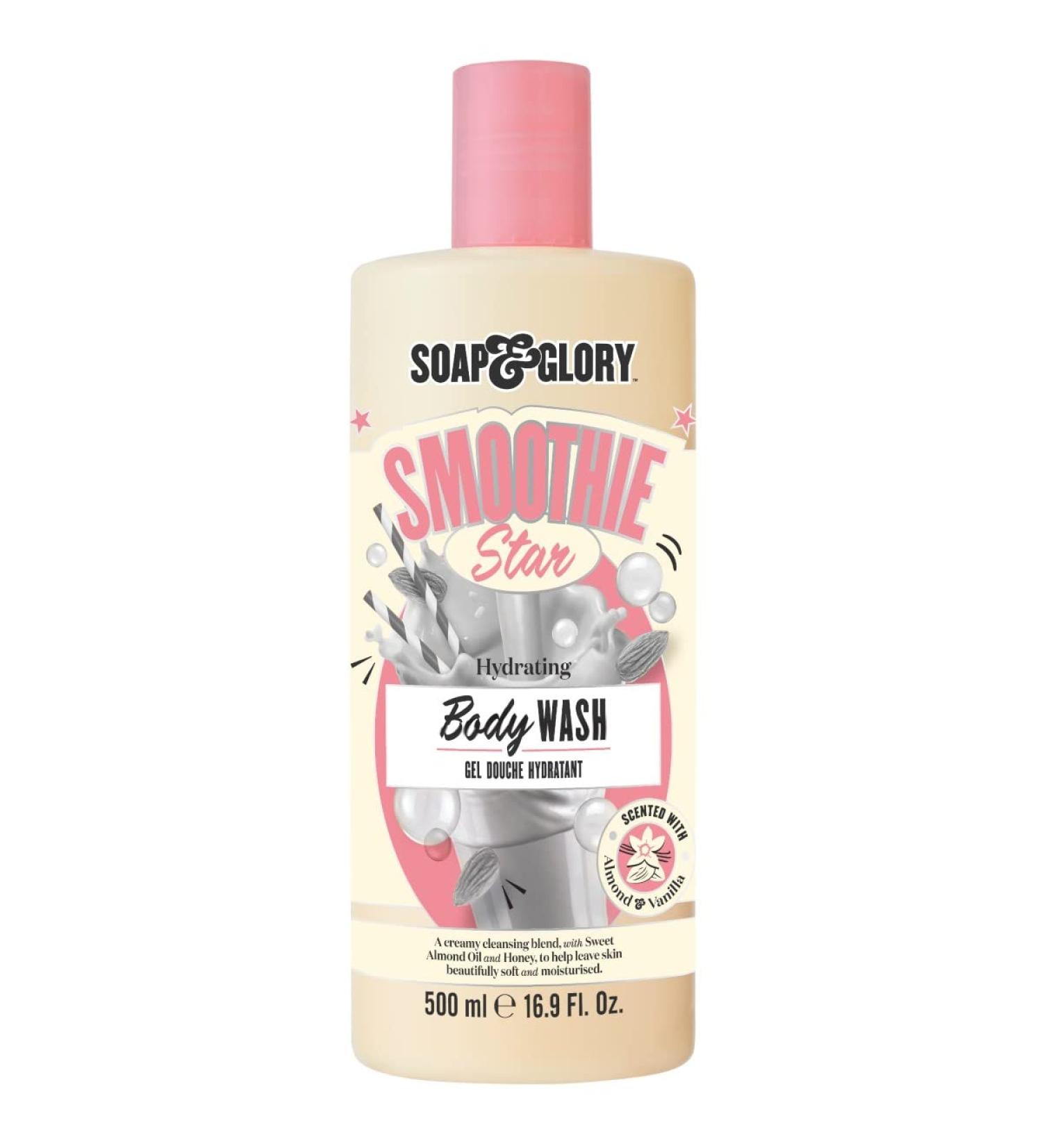 Soap & Glory Smoothie Star Moisturizing Shower Gel (500ml) | Hydrating Honey Milk Body Wash with Almond Scent for Revitalized Skin - Buy Online on GoSupps.com