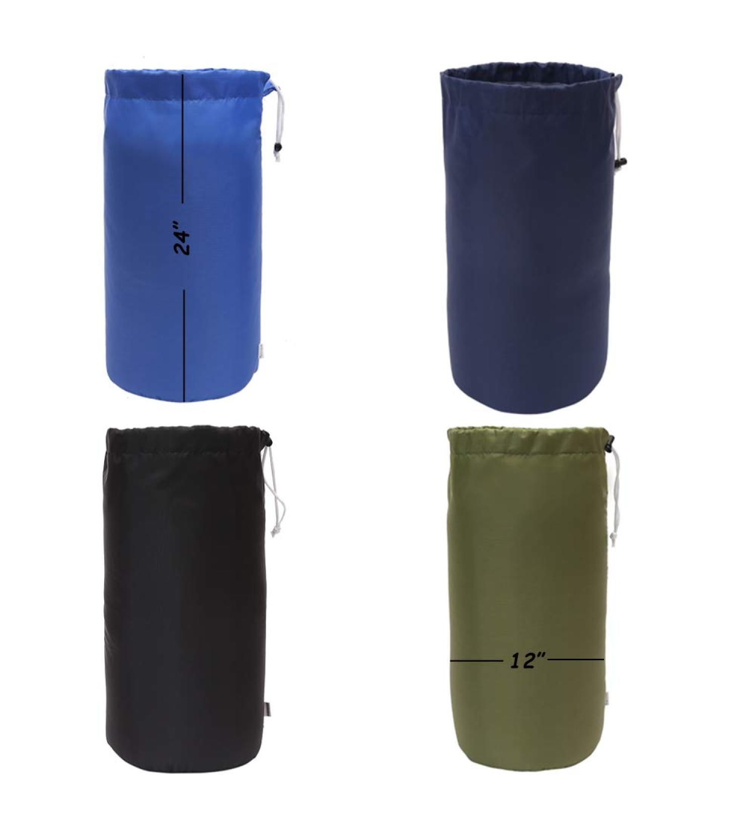 Augbunny Drawstring Stuff Sack Bag 4-Pack - Water Resistant & Durable - Black/Navy/Blue/Green - Large - Buy Online on GoSupps.com