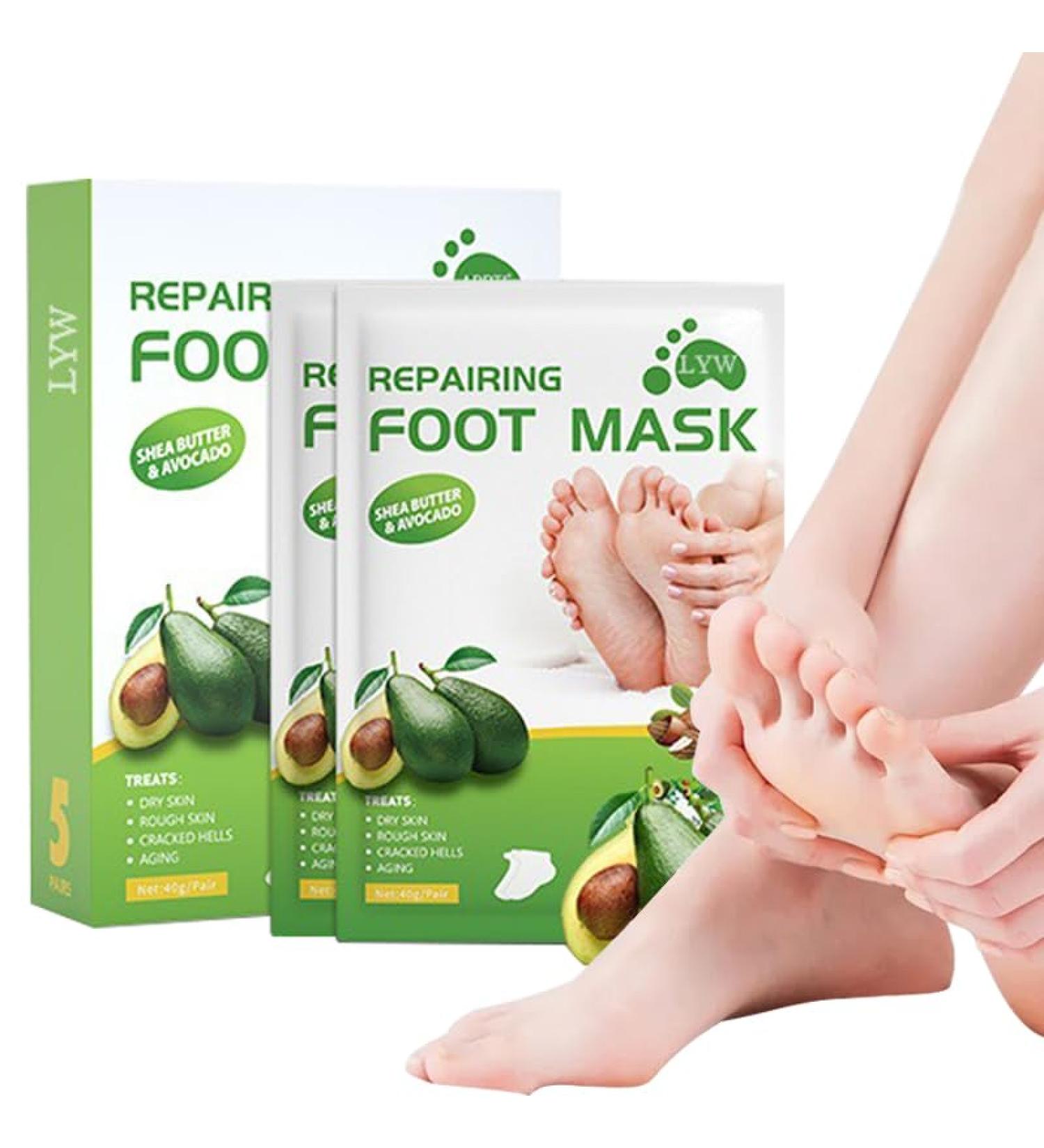 Moisturizing Foot Mask - 5 Pairs Exfoliating Peeling Socks for Dry Cracked Feet - Foot Spa Treatment for Men & Women - Buy Online on GoSupps.com