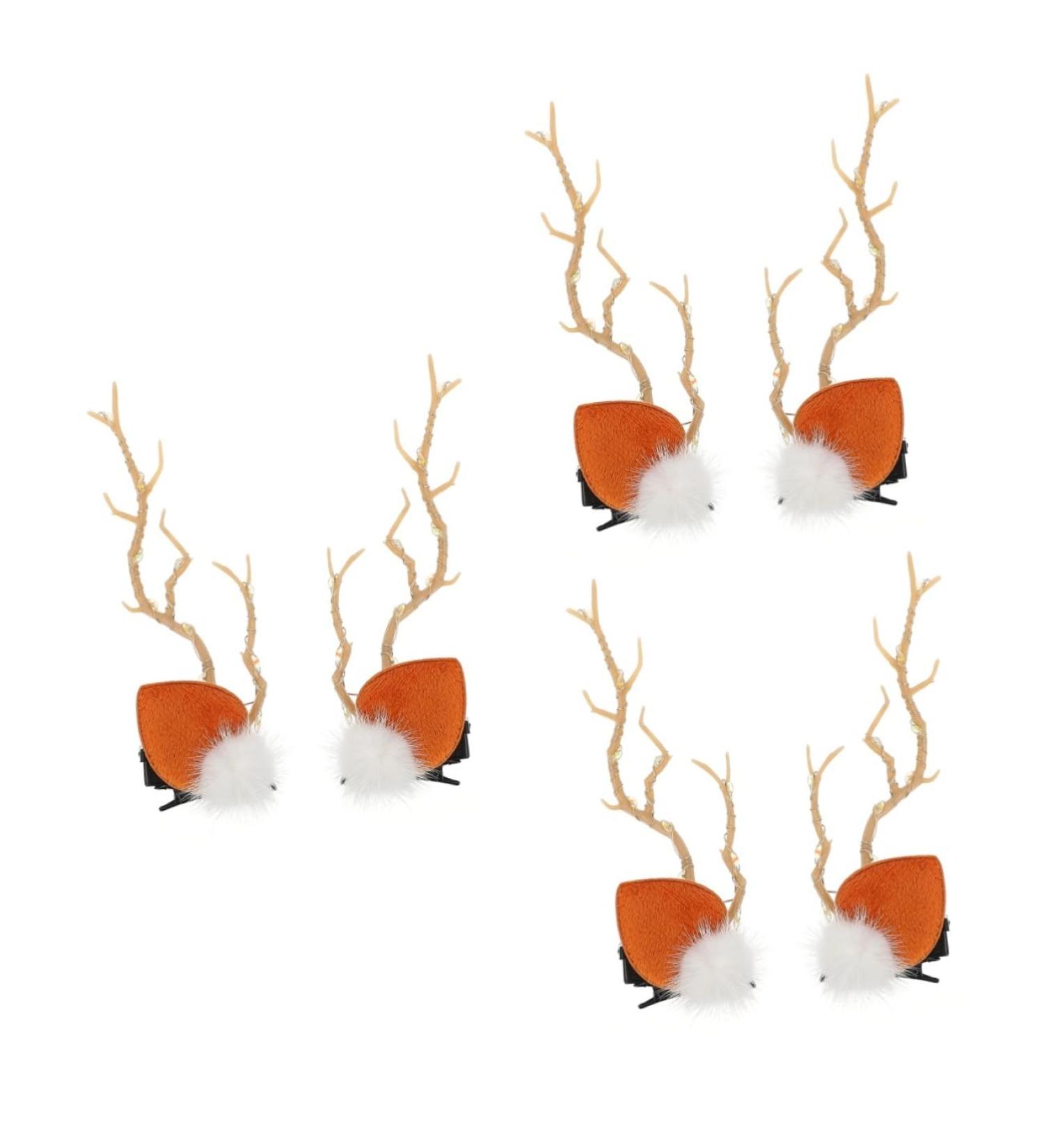 Beaupretty 3 Pairs Christmas Glow Barrette Christmas Hair Pins Branch Hairpin Xmas Hair Clips Antlers Antler Hair Clips Photography Hair Clips Deer Hair Pin Christmas Socks Resin Elk - Buy Online on GoSupps.com