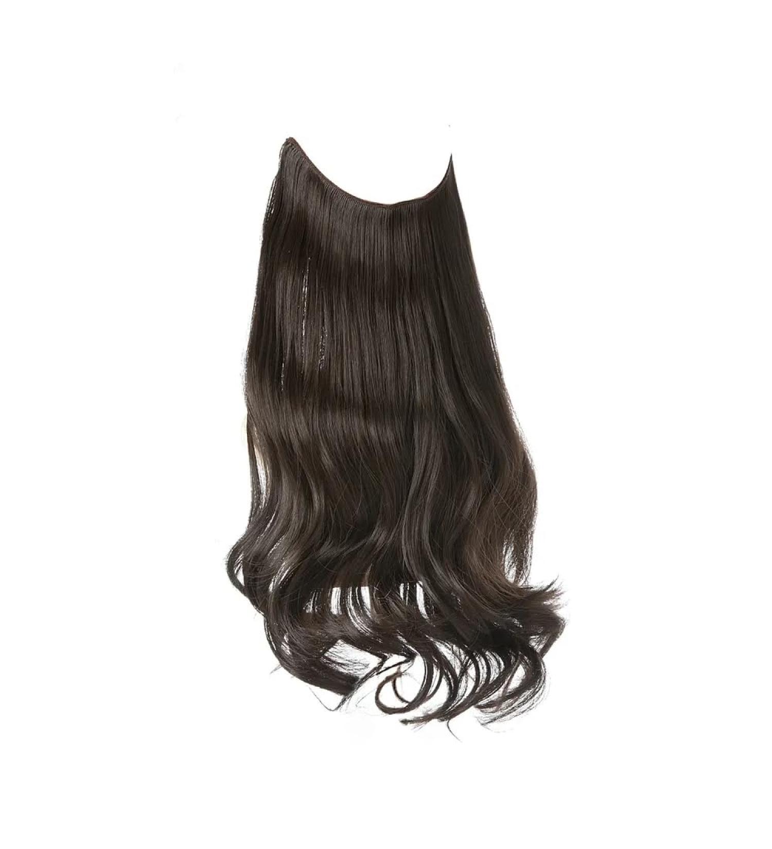 Halo Hair Extensions Invisible Secret Wire Hair Extensions One Piece 22 Inch Synthetic Hairpieces (Dark Brown) - Buy Online on GoSupps.com