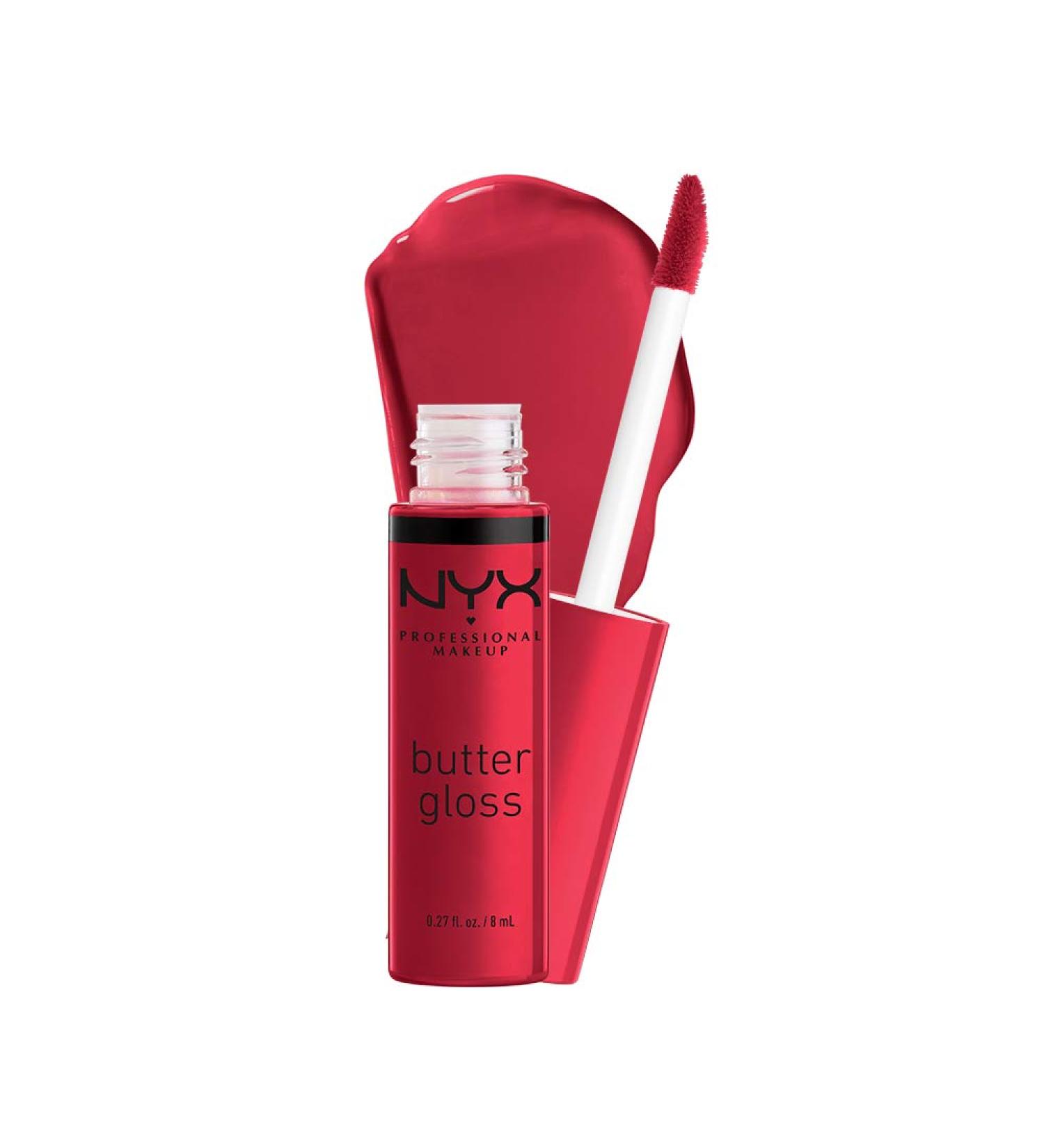 NYX Butter Gloss in Red Velvet - Deep Red Lip Gloss (0.27 Fl Oz) | Non-Sticky Formula | Pack of 1 - Buy Online on GoSupps.com