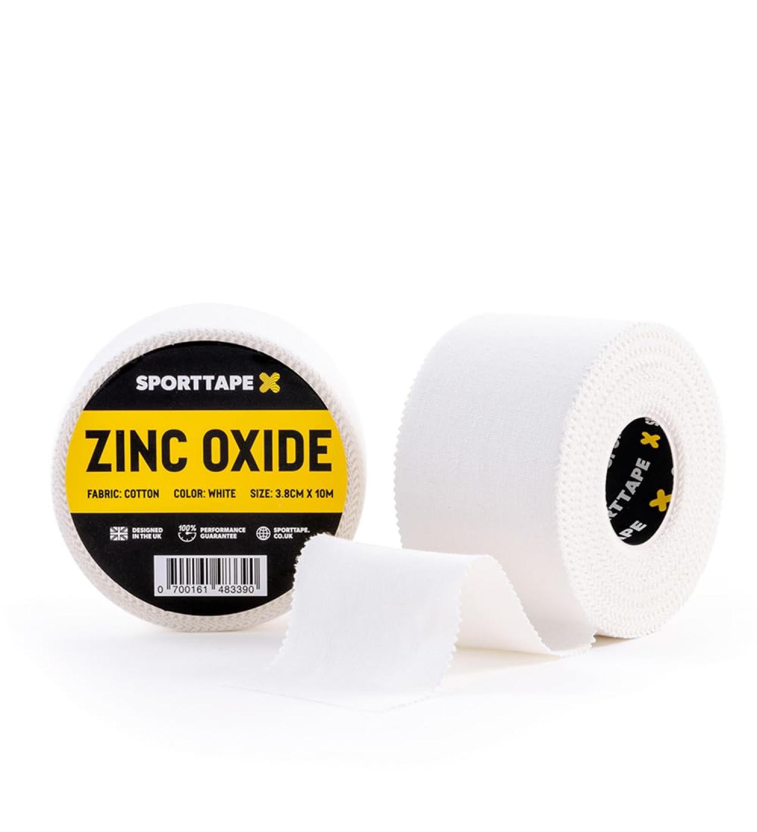 SPORTTAPE Zinc Oxide Tape 3.8cm x 10m - White Athletic Tape | Blister Prevention, Ankle, Foot, Wrist, Hand, Rugby, Football - 24 Rolls - Buy Online on GoSupps.com