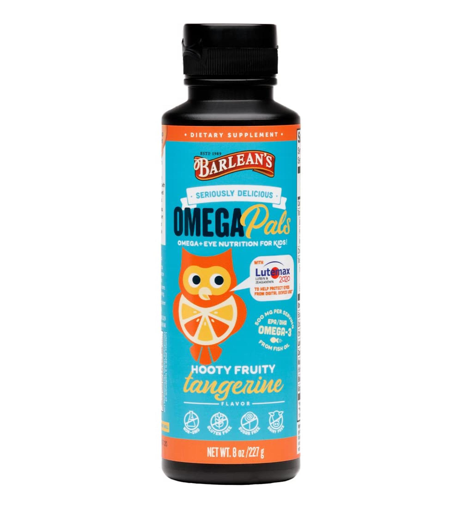 Barlean's Omega Pals Hooty Fruity Tangerine 8oz - Delicious Kids Omega Supplement - Buy Online on GoSupps.com