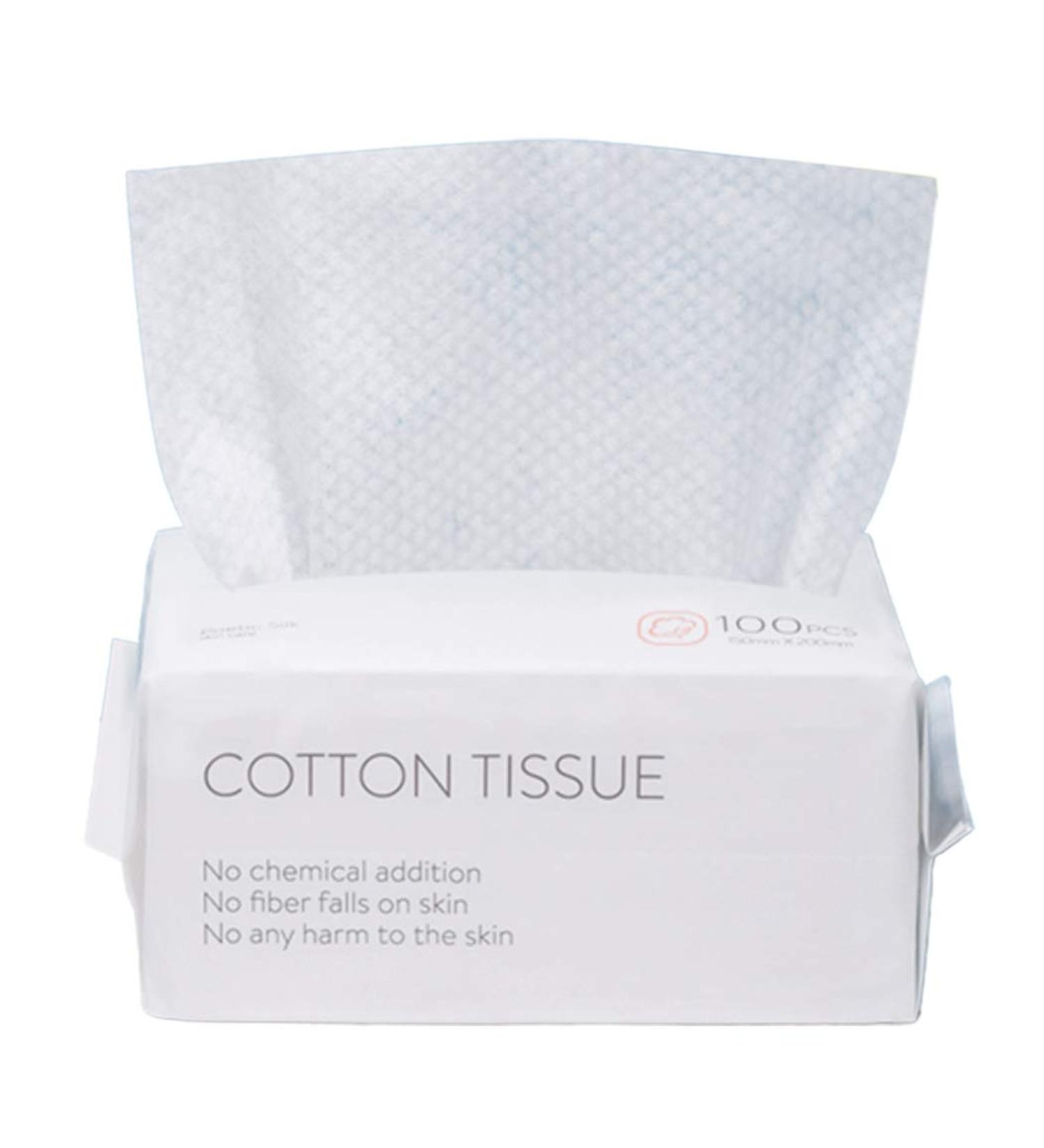 100PCS Large Disposable Face Towels | Makeup Removing Cotton Tissue | Reusable Skin Care Pads - Wet & Dry Use - Buy Online on GoSupps.com
