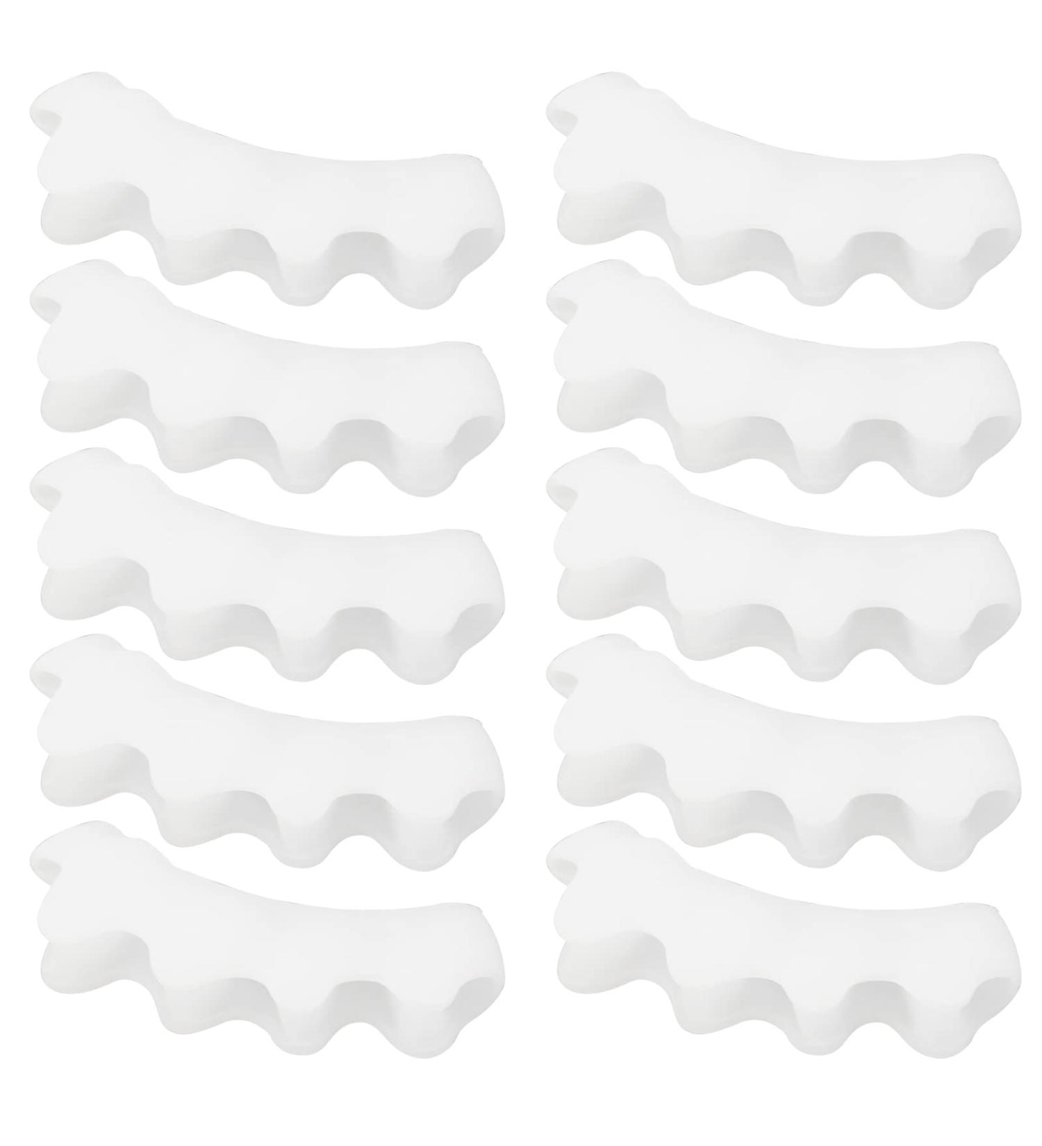 WDONAY Soft Rubber Toe Separator Valgus Corrector Adult 90mm/3.54- White 10 Pcs - Buy Online on GoSupps.com