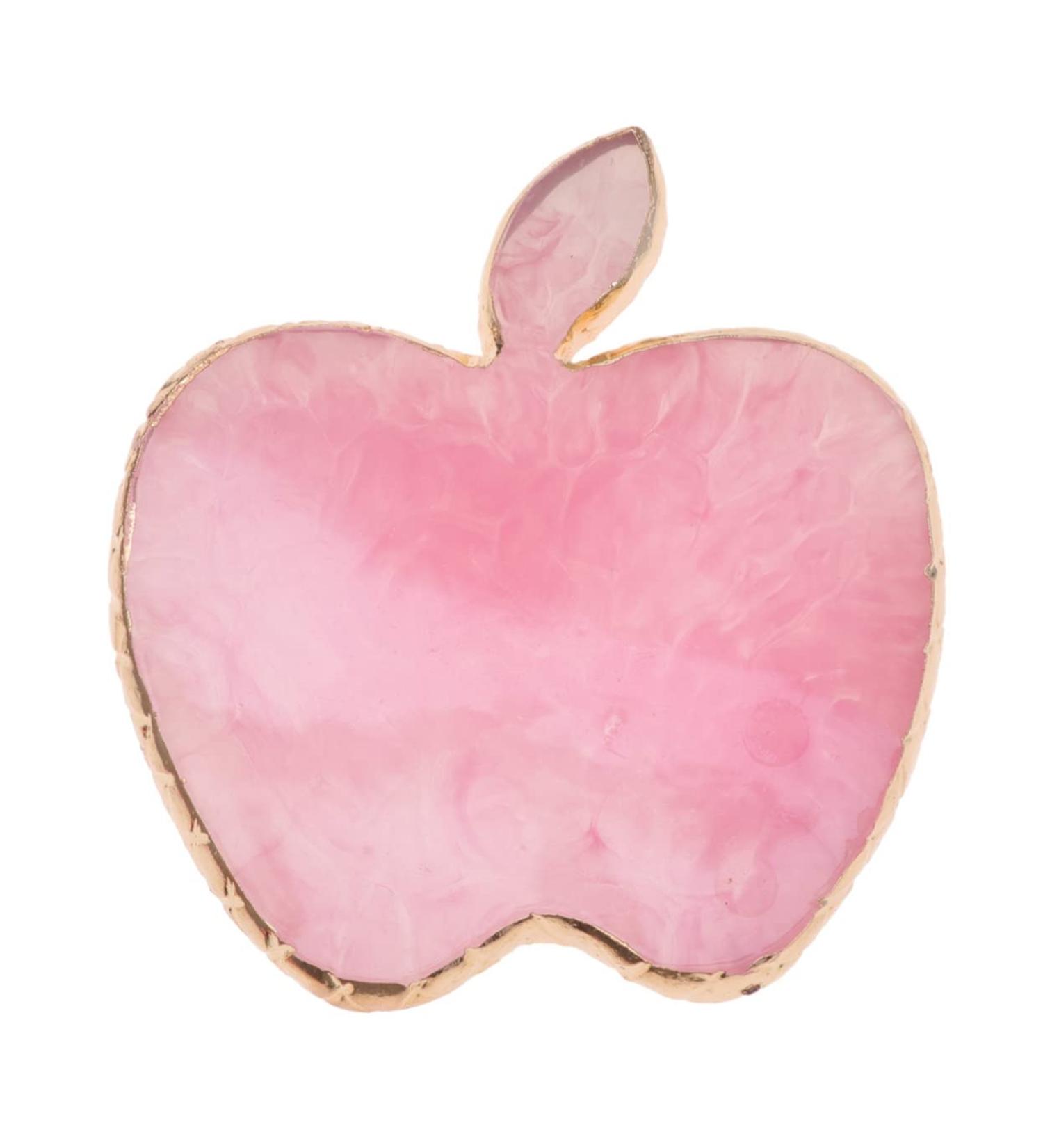 MERRYHAPPY MERRYHAPY 1 Piece Apple Shaped Manicure Palette With Gold Edge Professional Art Coloring Page For Nails Suitable For Color Mixing Photo Props 9*86cm Pink - Buy Online on GoSupps.com