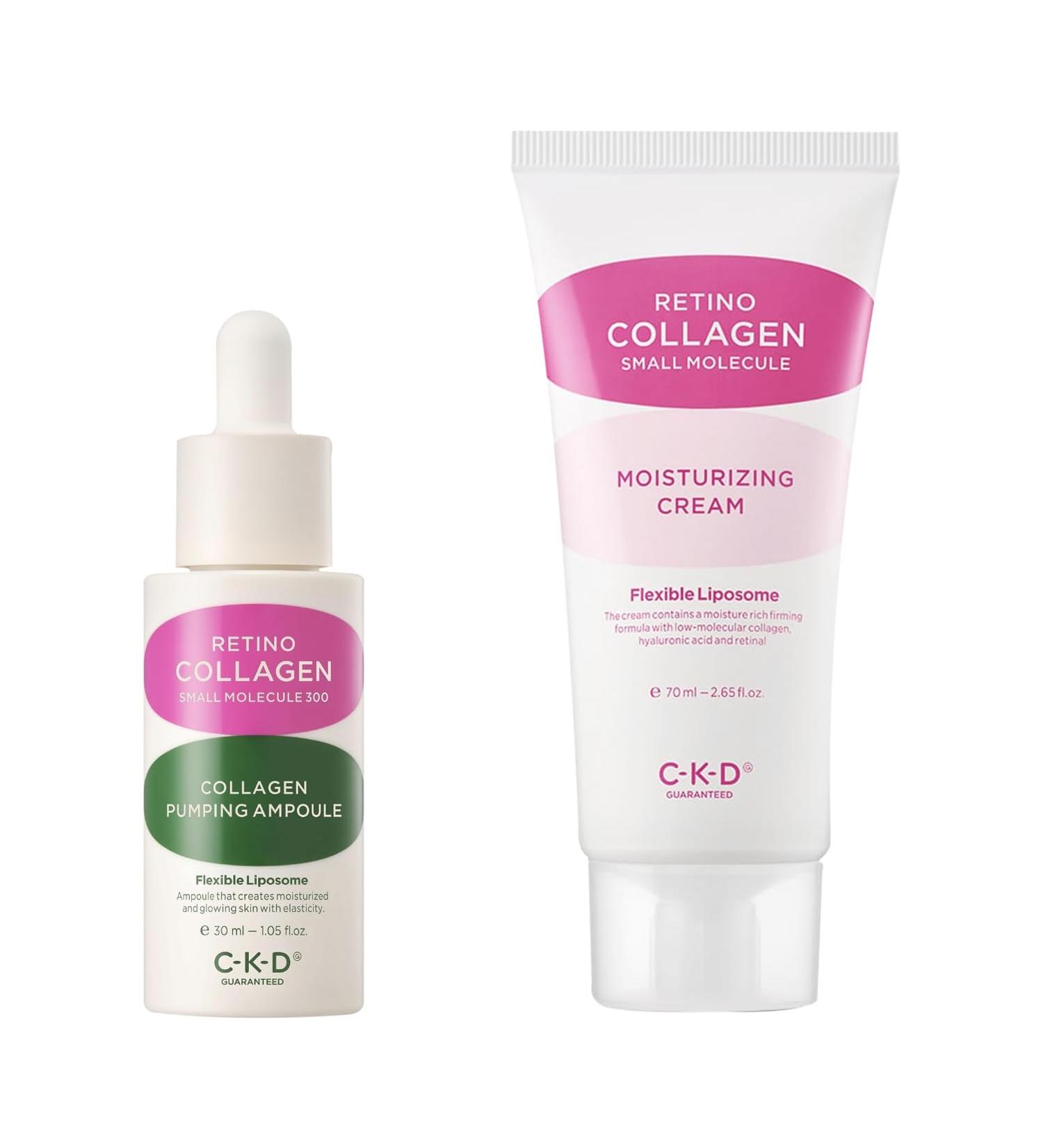 CKD Retino Collagen Firming Duo Advanced Retinal Ampoule & Hydrating Moisturizing Cream Boosts Elasticity Refines Pores & Strengthens Skin Barrier Korean Skincare for Youthful Radiant Skin - Buy Online on GoSupps.com