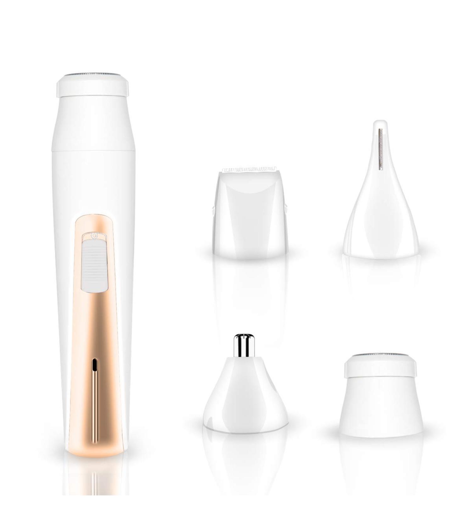 Veru ETERNITY Women Hair Trimmer 4 in 1 - Cordless USB Groomer for Body, Face, Nose, Ear, Eyebrow, Bikini Line - Rose Gold - Buy Online on GoSupps.com