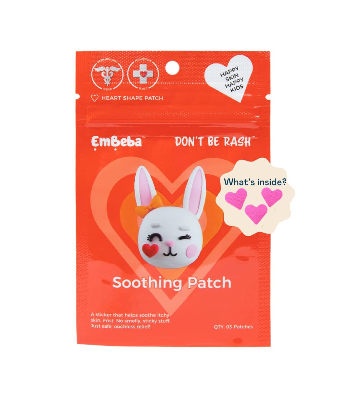 EmBeba Natural Soothing Rash Patch for Itchy Skin & Bug Bite Relief | Anti-Itch Gel Patches for Kids with Sensitive Skin (Heart 9 Patches) - Buy Online on GoSupps.com