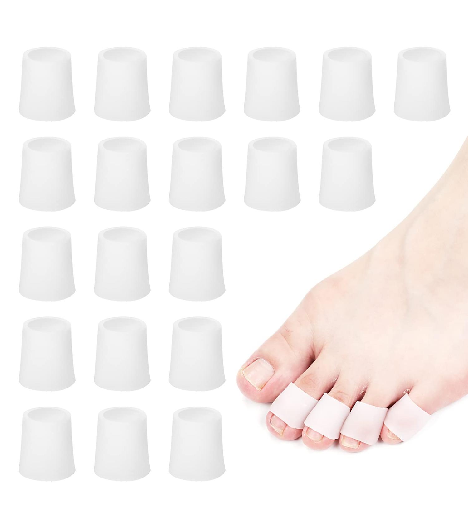 WLLHYF 20 Pieces Gel Toe Protectors - Breathable Toe Covers for Bunion Overlap Toe Hammer Toes - White Toe Sleeves for Pain Relief - Buy Online on GoSupps.com